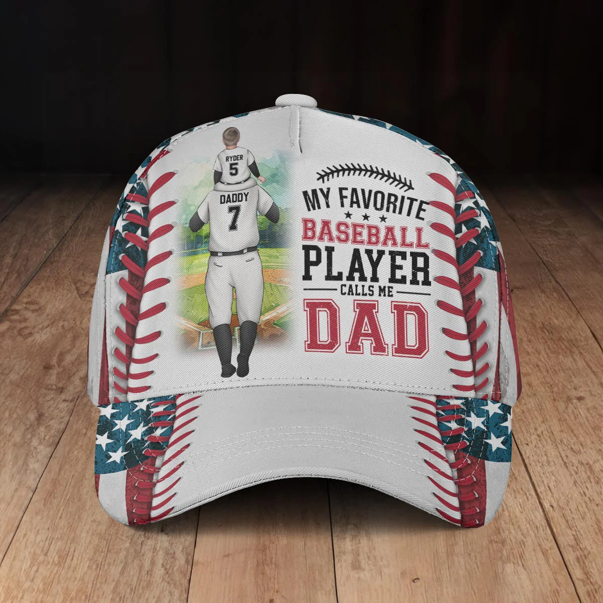 My Favorite Player Calls Me Dad - Personalized Classic Cap - Image 4