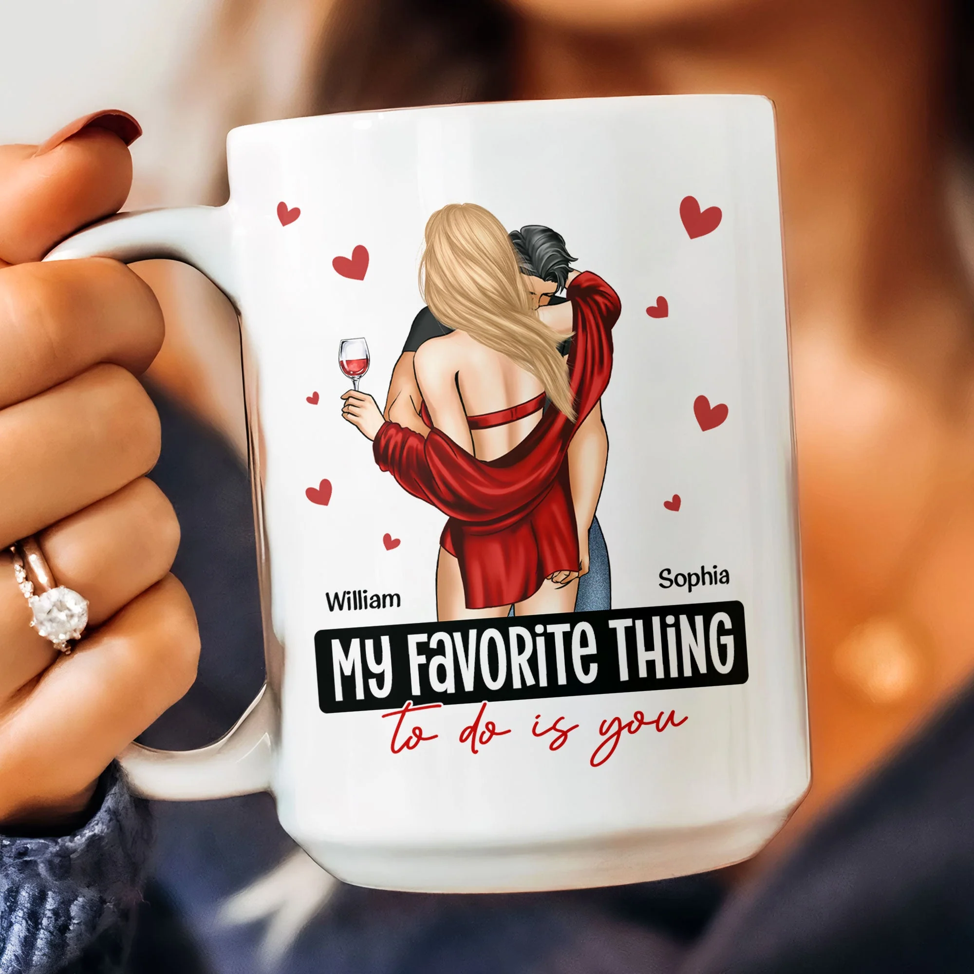 My Favorite Thing To Do Is You - Personalized Mug - Anniversary Gifts For Her, Him - Image 7