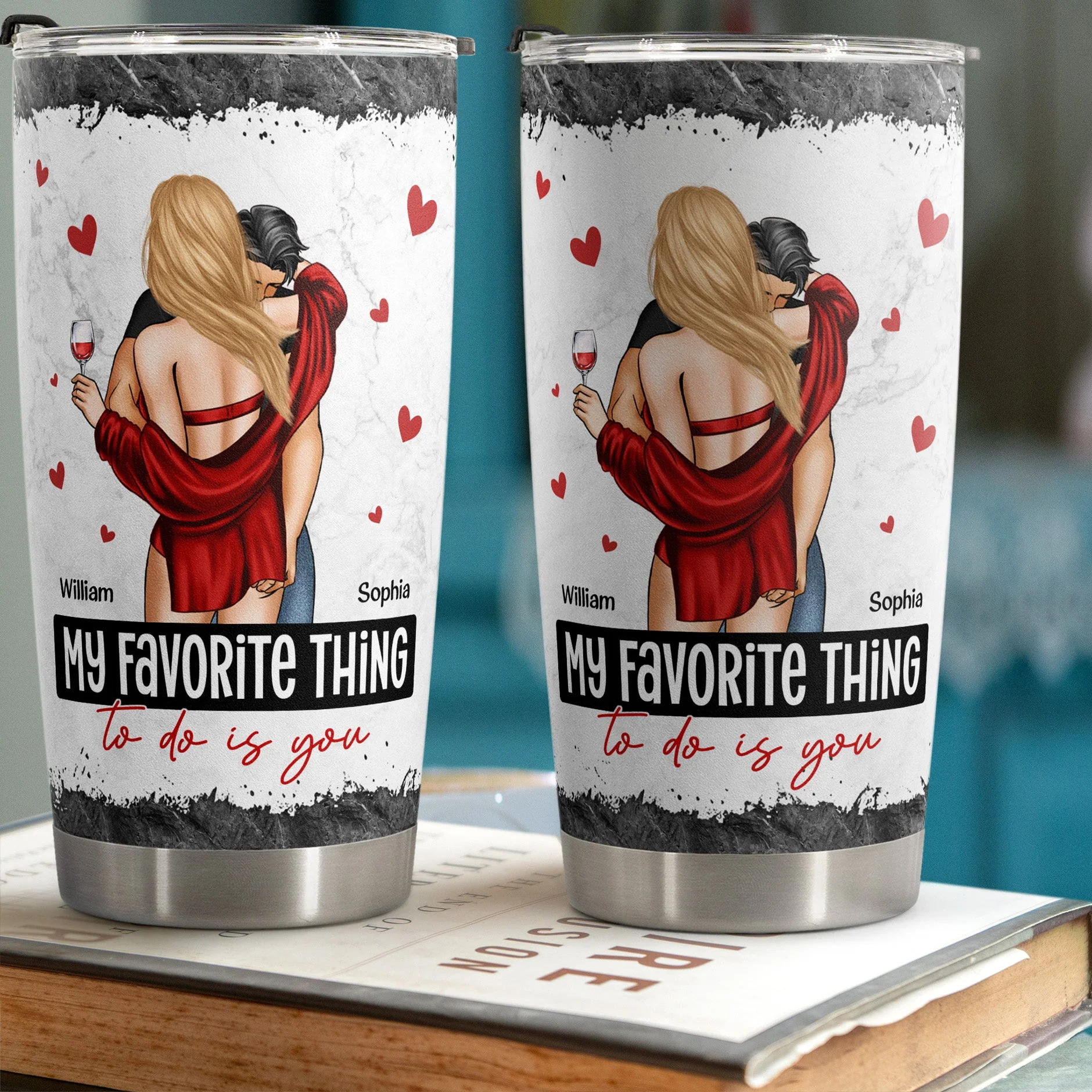 My Favorite Thing To Do Is You - Personalized Tumbler Cup - Image 2