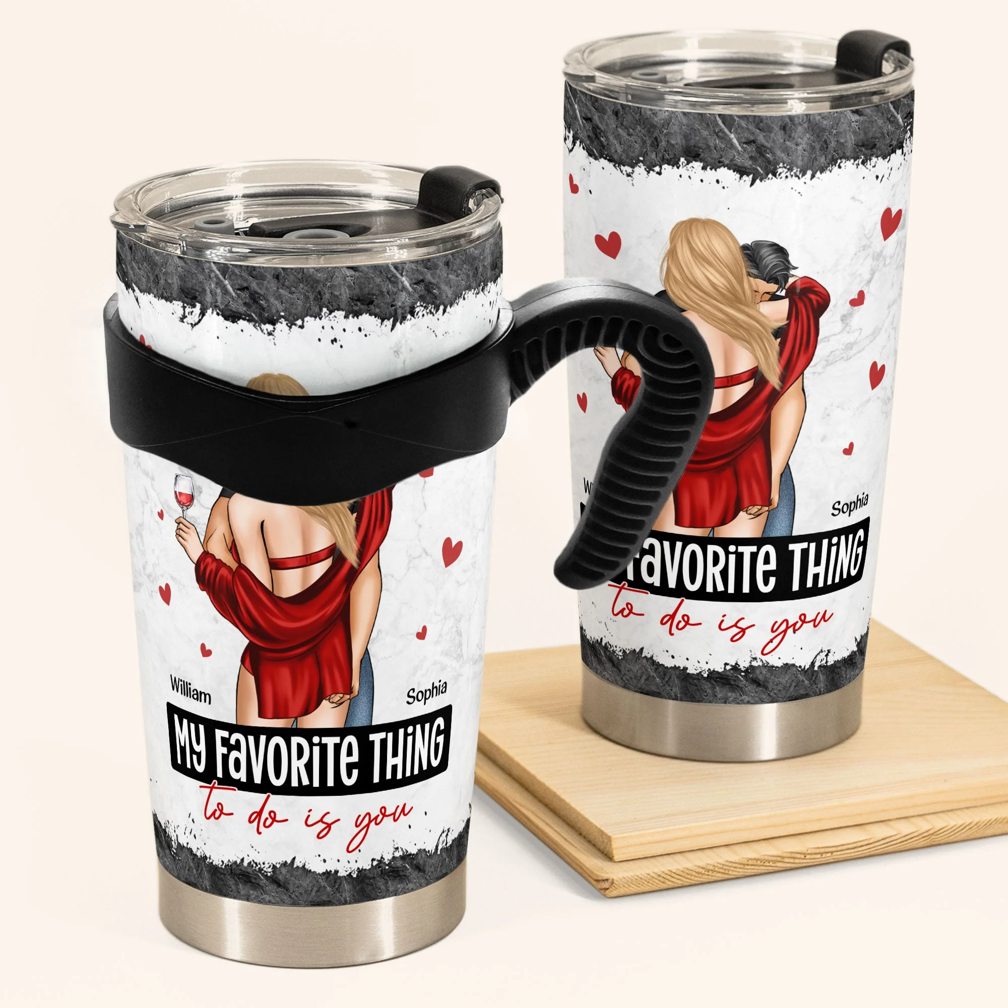 My Favorite Thing To Do Is You - Personalized Tumbler Cup - Image 4