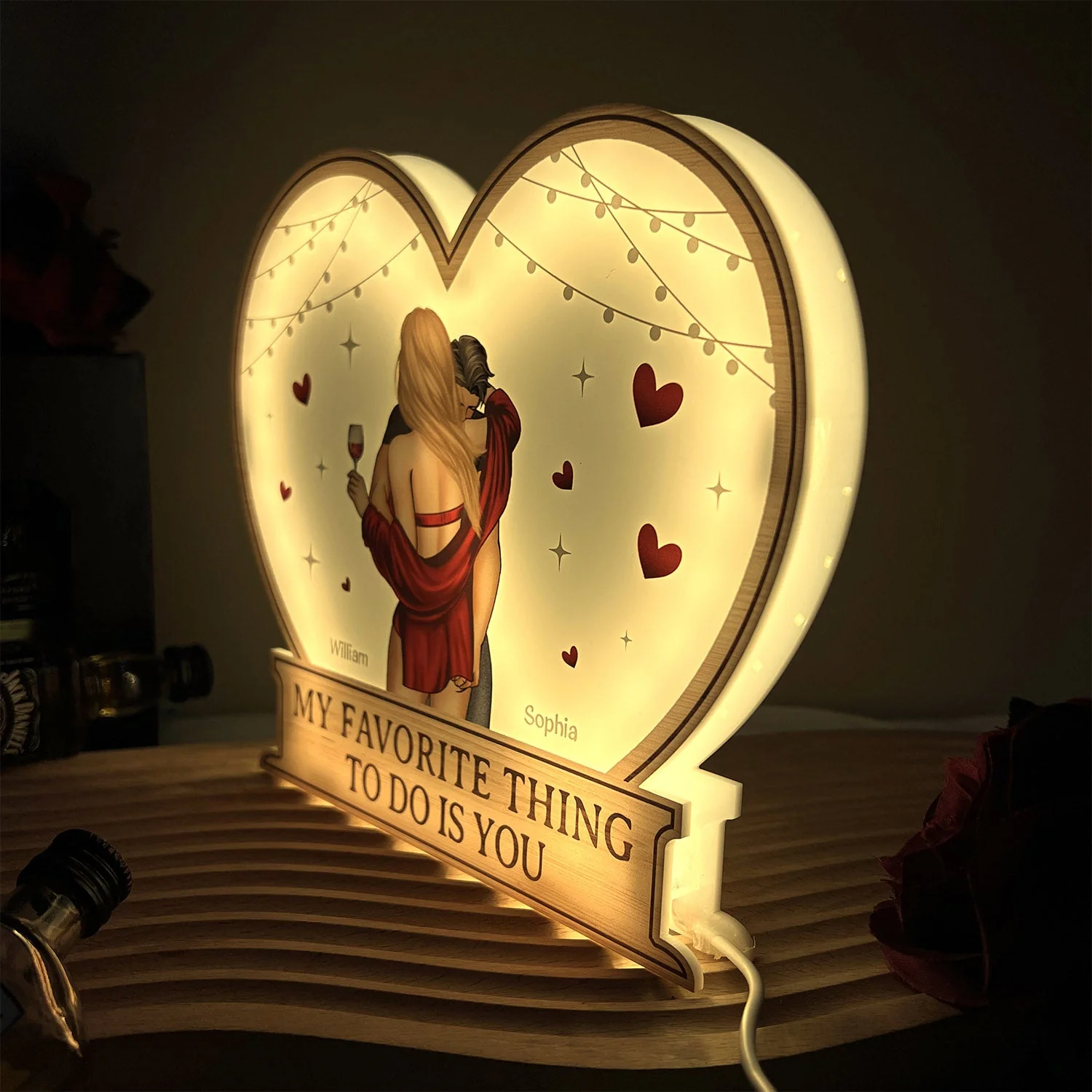 My Favorite Thing To Do Is You Valentines Romantic Couples - Personalized Light Box - Image 2