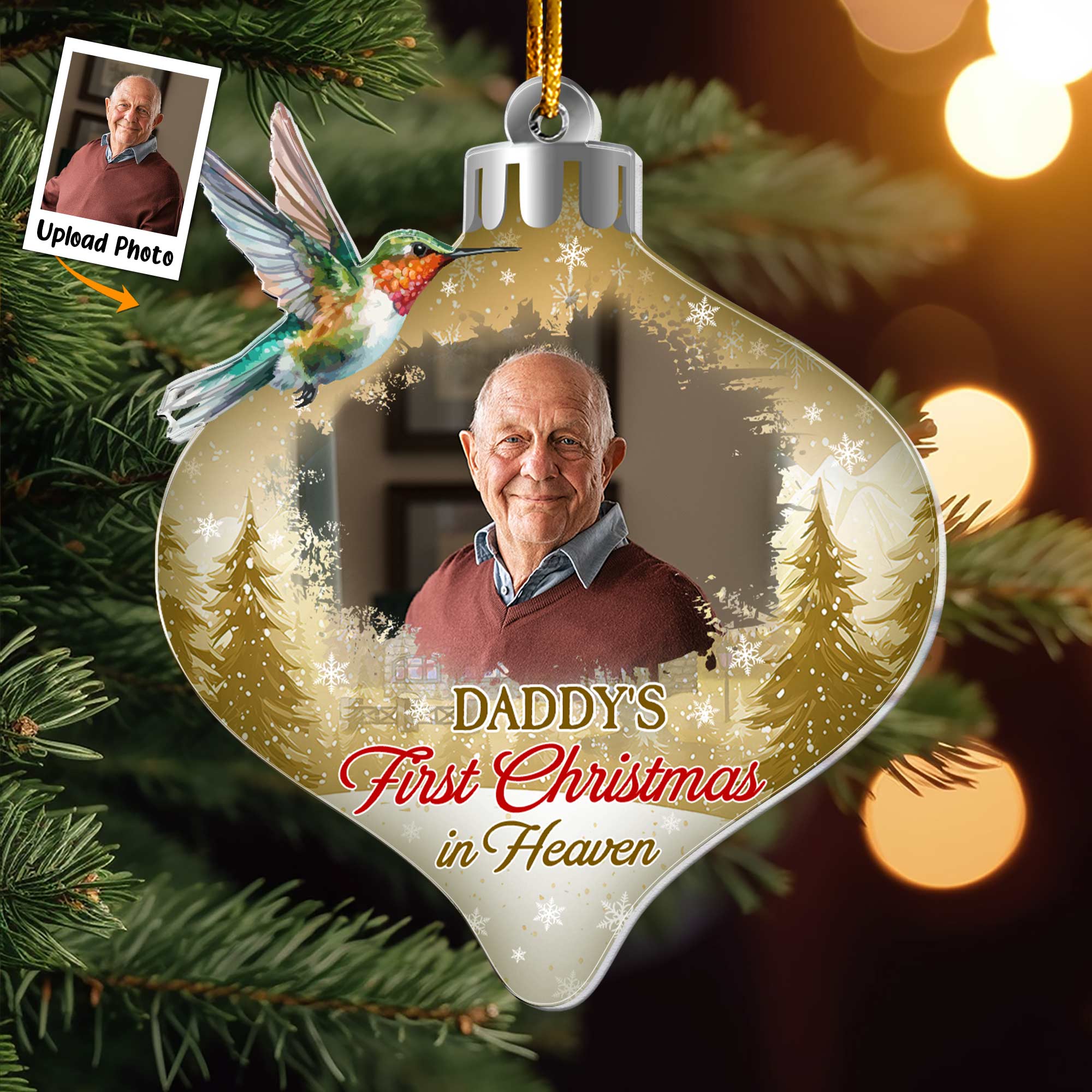 My First Christmas In Heaven - Personalized Acrylic Photo Ornament - Image 2