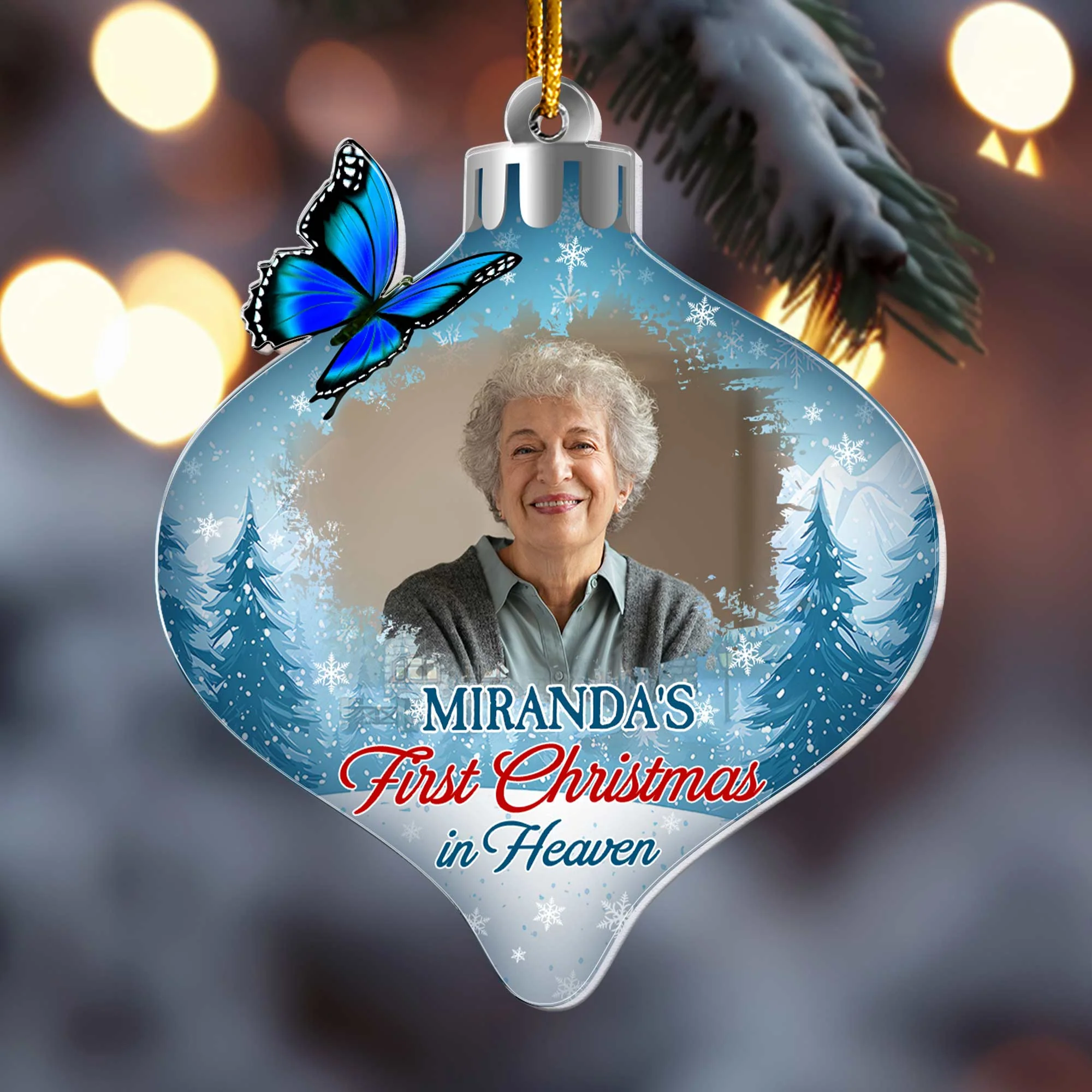 My First Christmas In Heaven - Personalized Acrylic Photo Ornament - Image 5