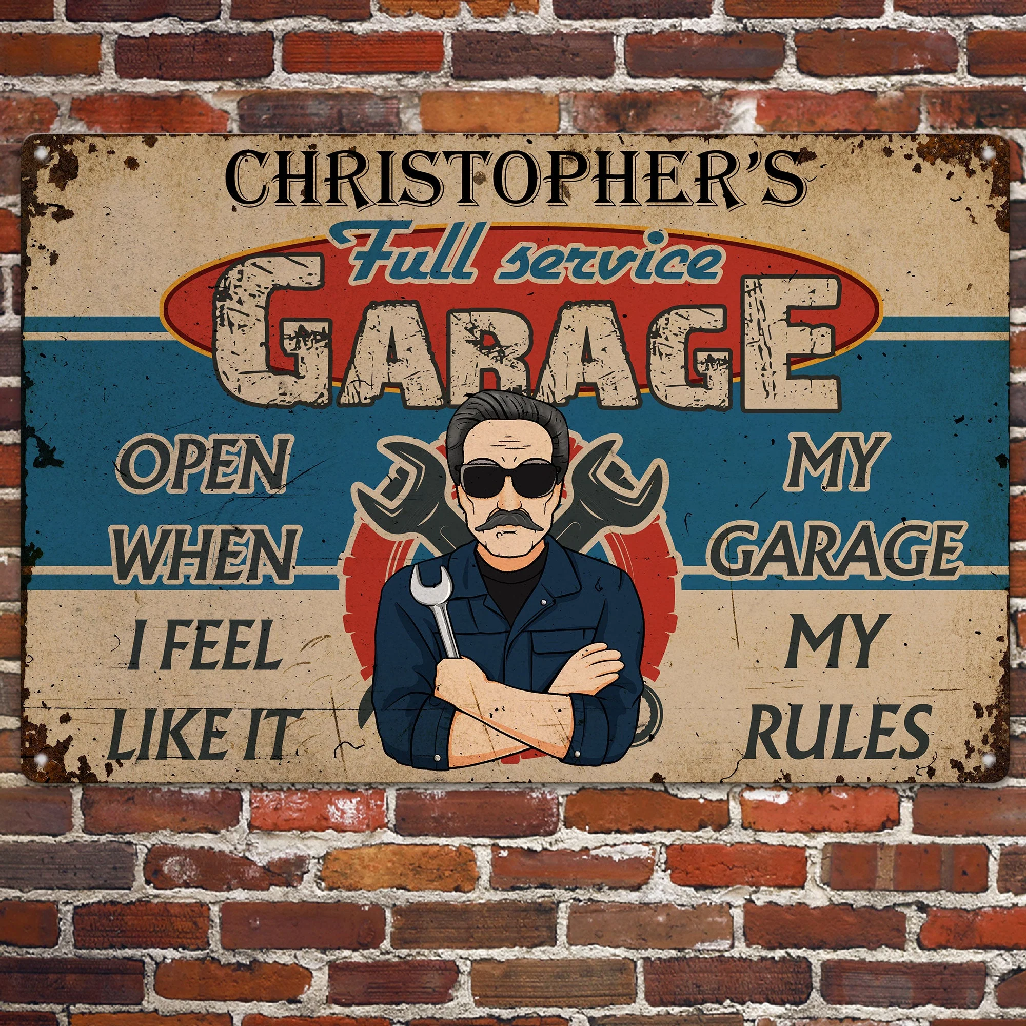 My Garage My Rules  - Personalized Metal Sign - Image 2
