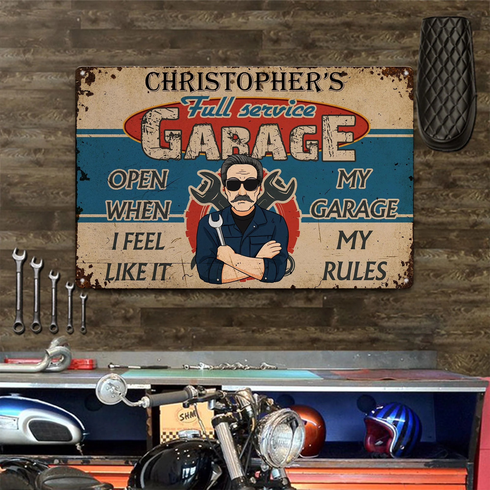 My Garage My Rules  - Personalized Metal Sign - Image 3