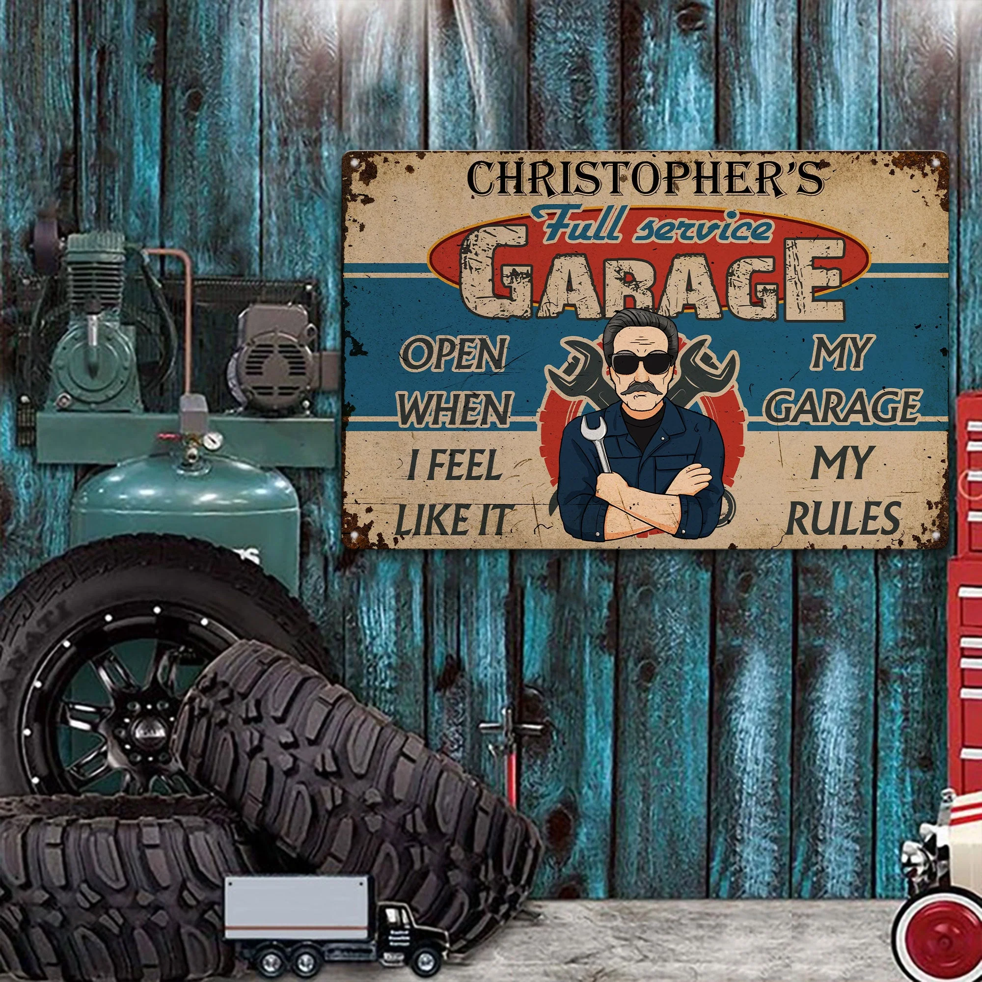 My Garage My Rules  - Personalized Metal Sign - Image 4
