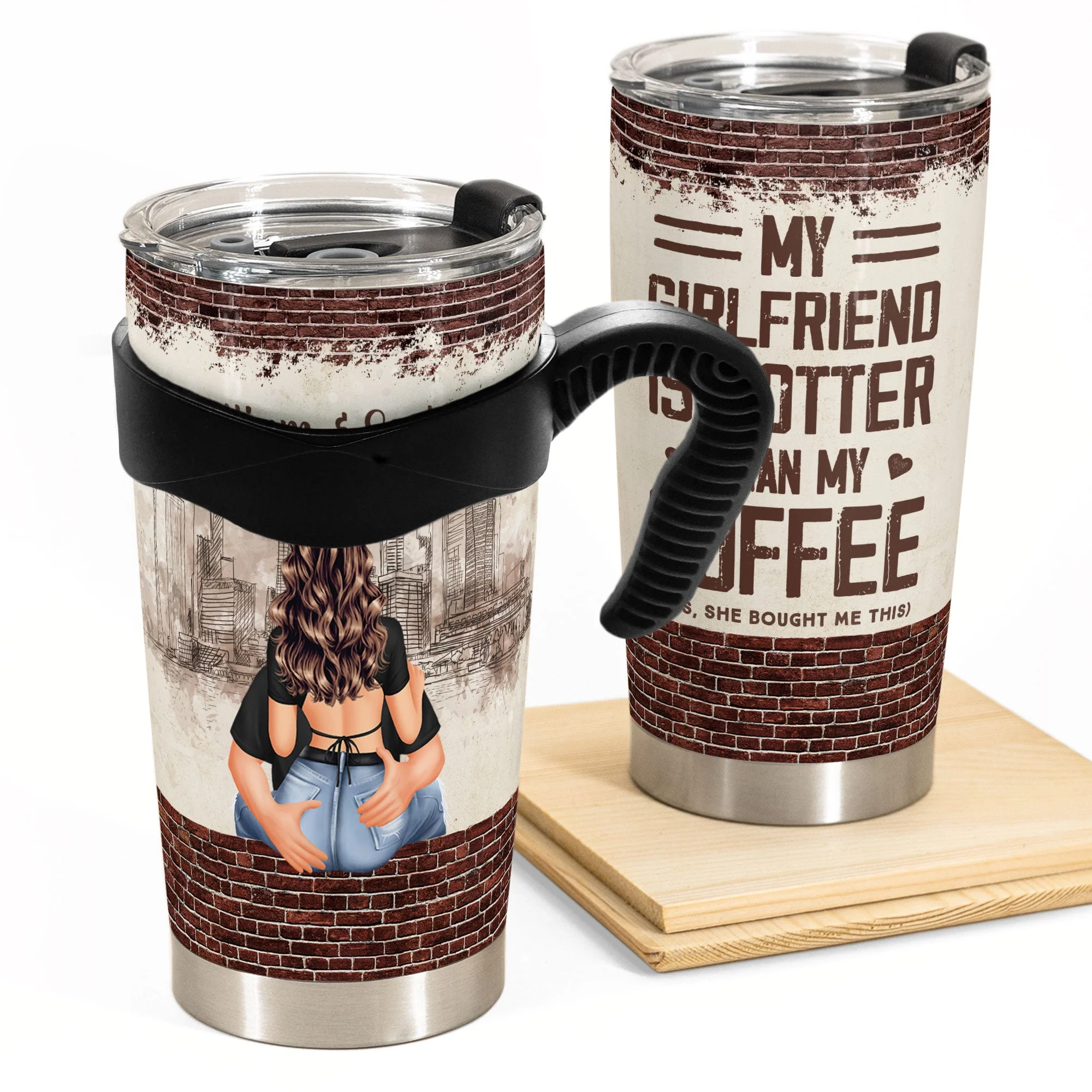 My Girlfriend Is Hotter Than My Coffee - Personalized Tumbler Cup - Image 5