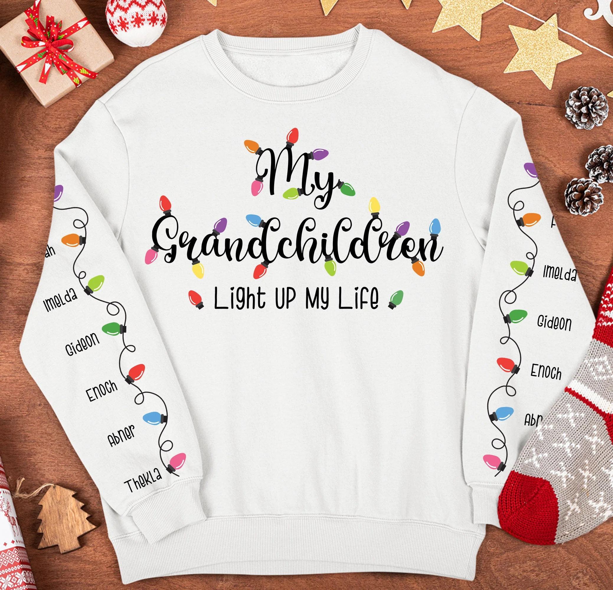 My Grandchildren Light Up My Life - Personalized Sweatshirt - Image 3