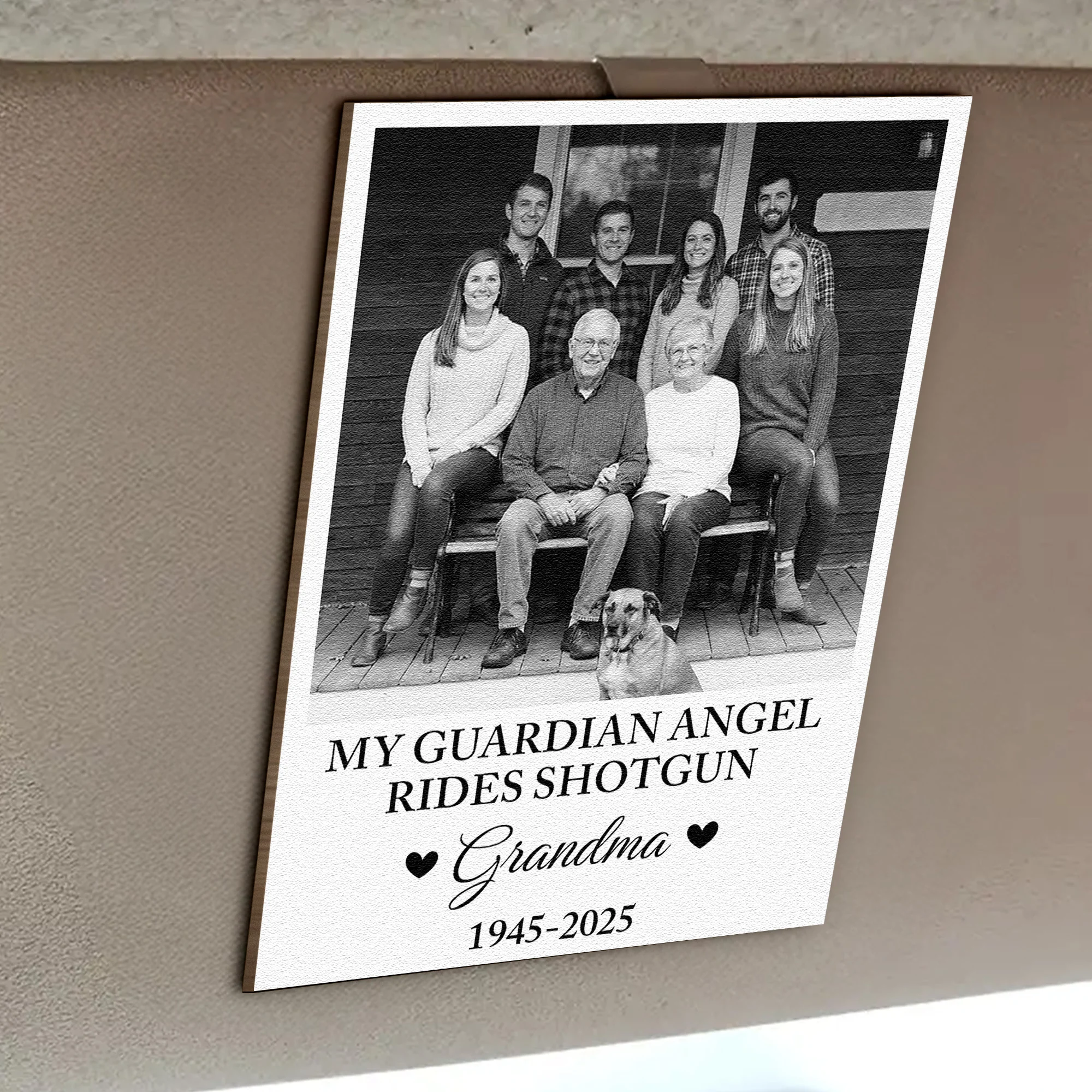 My Guardian Angel Rides Shotgun - Personalized Wooden Photo Car Visor Clip - Image 4