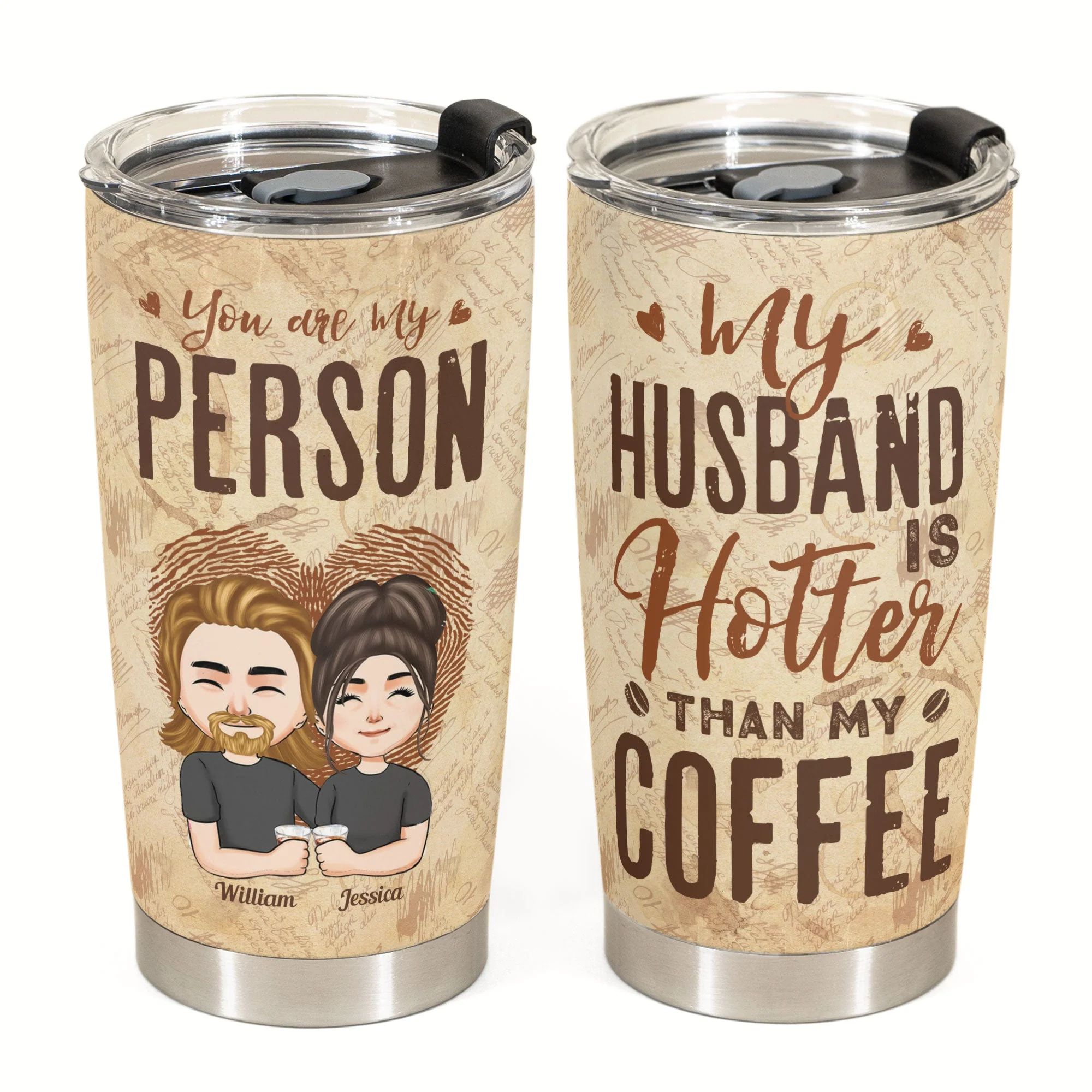 My Husband Is Hotter Than My Coffee - Personalized Tumbler Cup - Anniversary, Birthday Gift For Couple, Husband, Boyfriend - Image 2