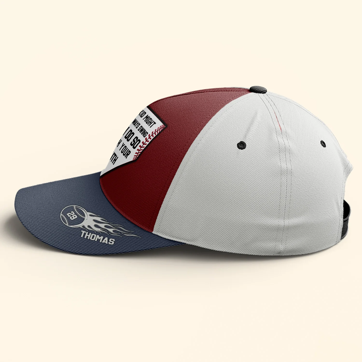 My Kid Might Not Always Swing - Personalized Classic Cap - Image 2