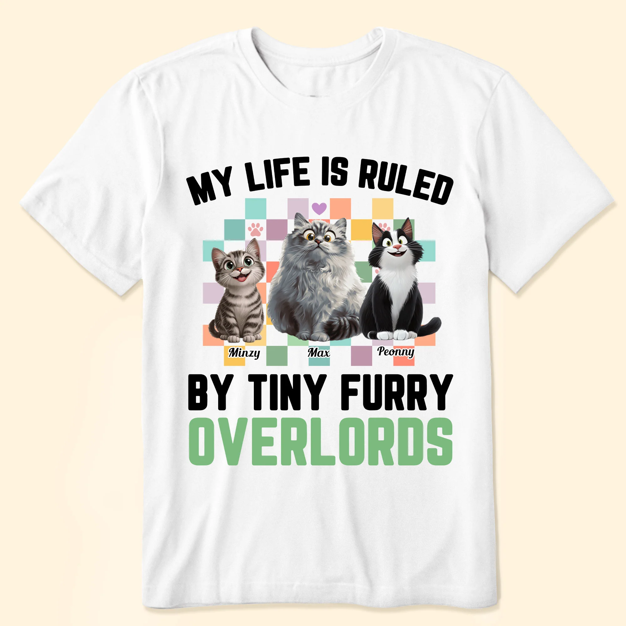 My Life Is Ruled By Tiny Furry Overlords - Personalized Shirt - Image 5