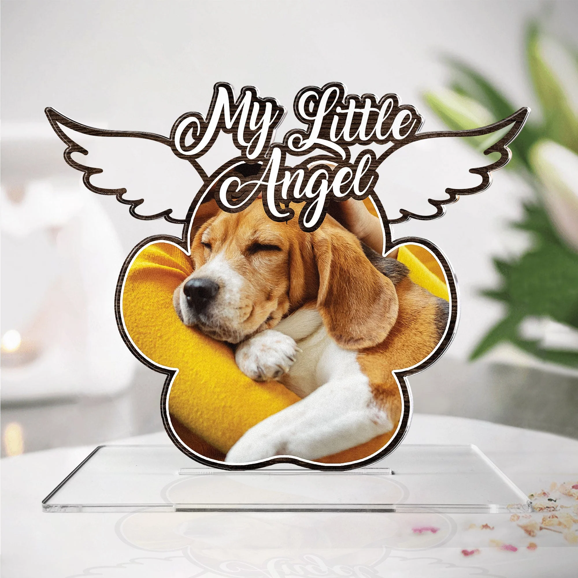 My Little Angel Is On Heaven - Personalized Acrylic Photo Plaque - Image 4