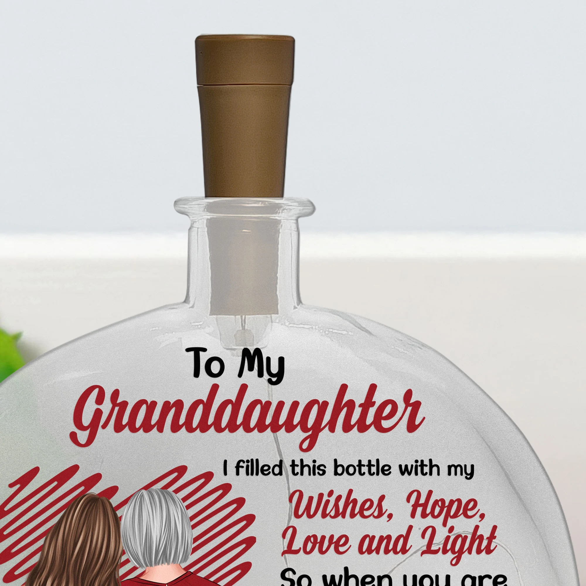 My Love For You Is Forever Gift For Her - Personalized Round Flat Bottle Light - Image 4