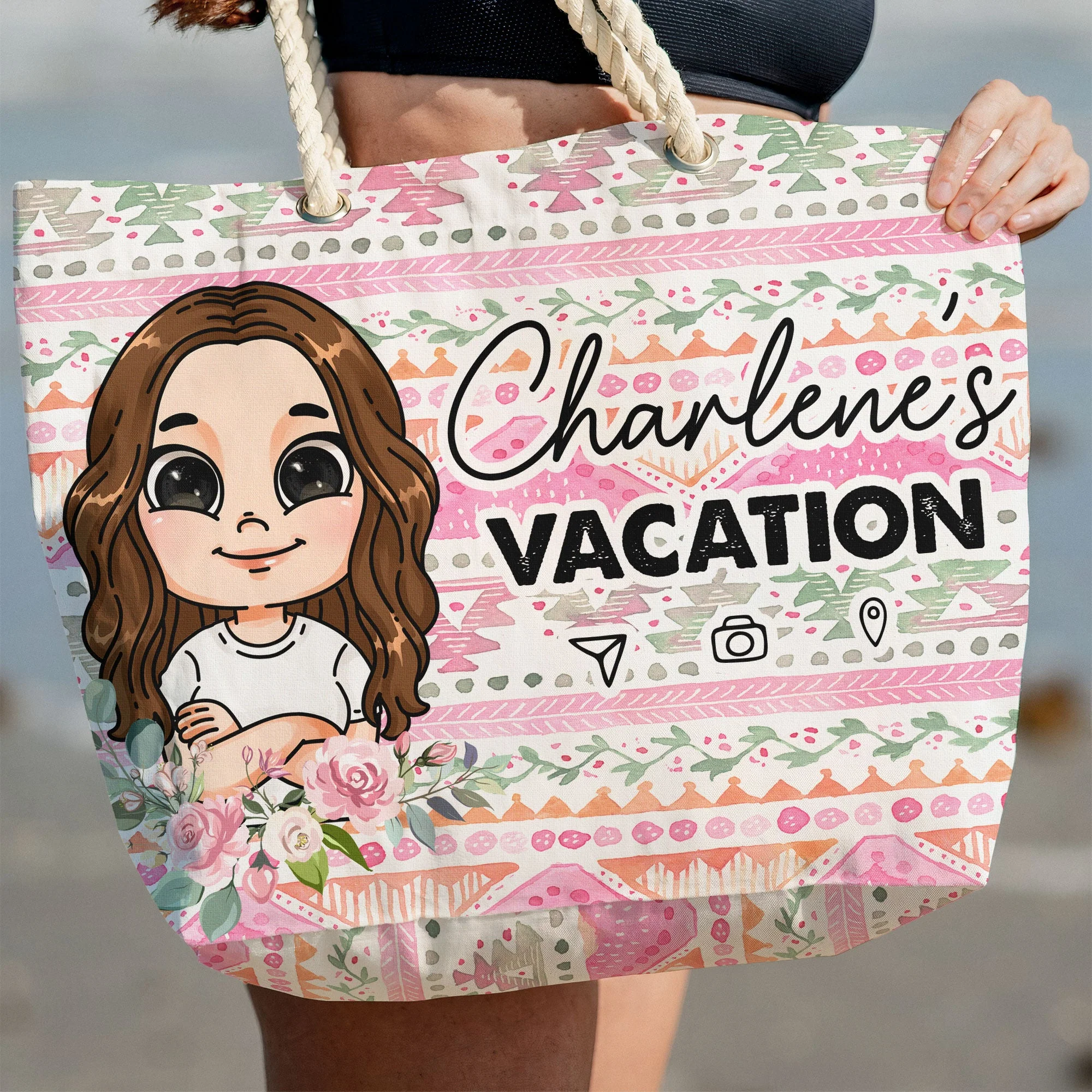 My Lovely Vacation Bag - Personalized Beach Bag - Image 4