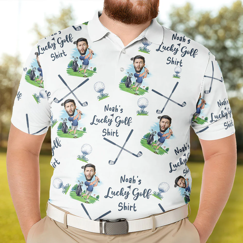 My Lucky Golf Shirt - Personalized Photo Polo Shirt - Image 2