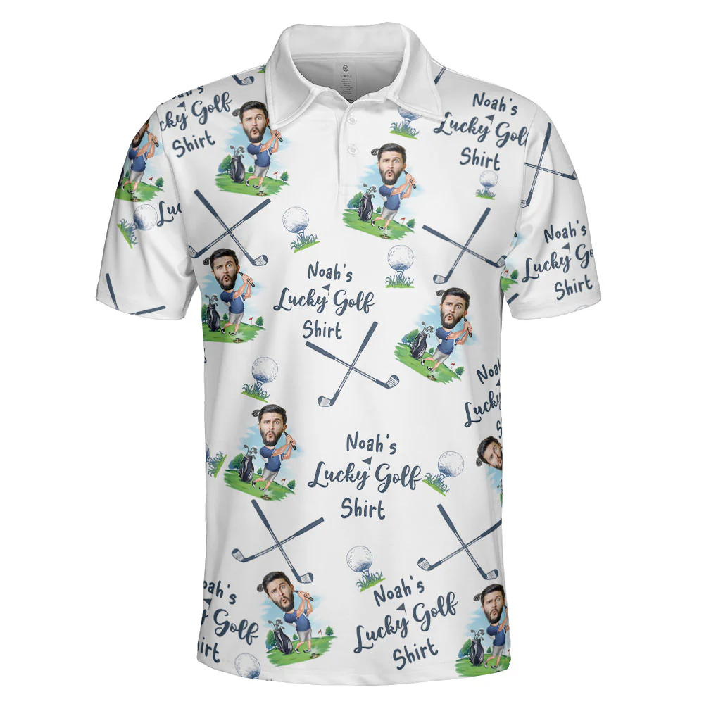 My Lucky Golf Shirt - Personalized Photo Polo Shirt - Image 5