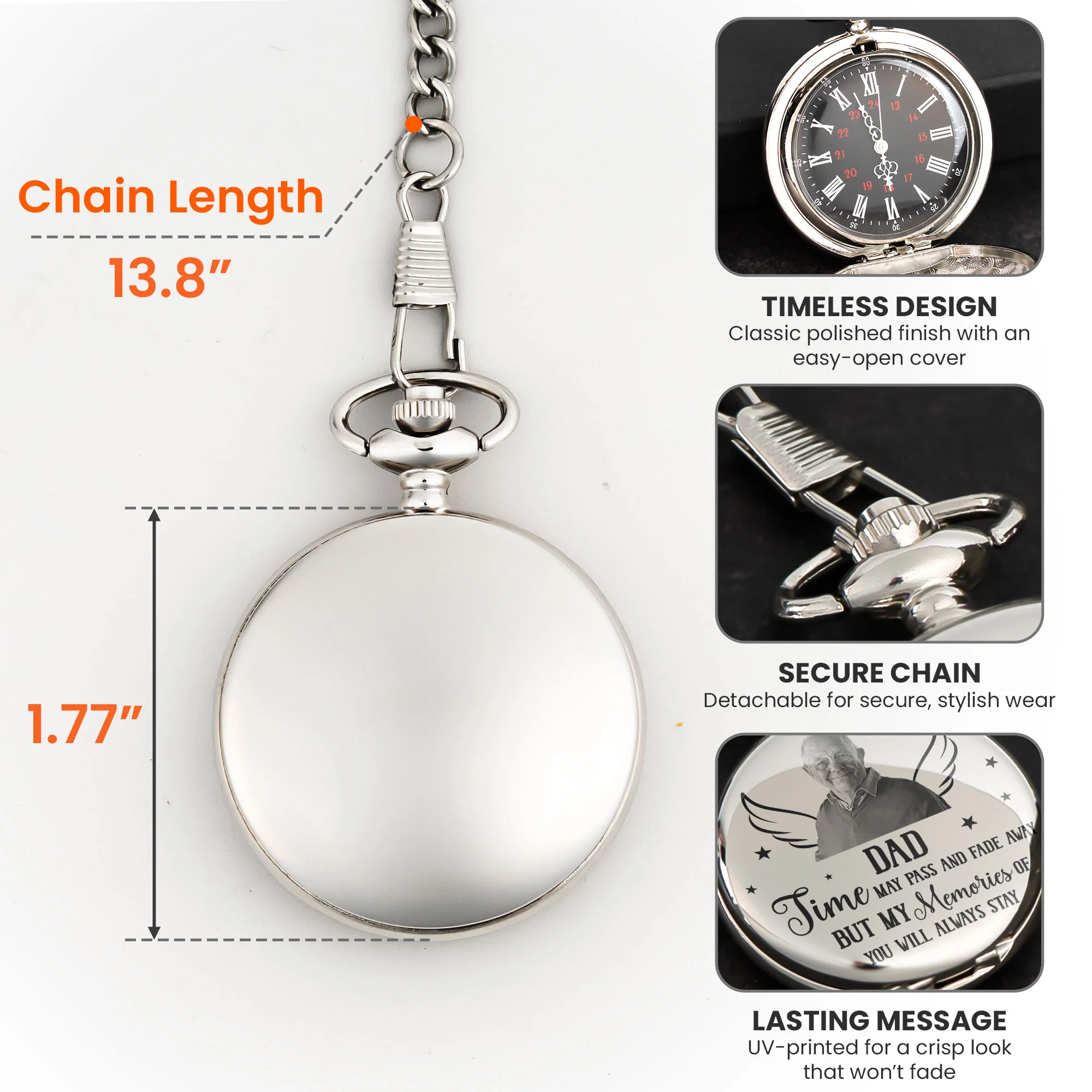 My Memories Of You Will Always Stay - Personalized Photo Pocket Watch - Image 7