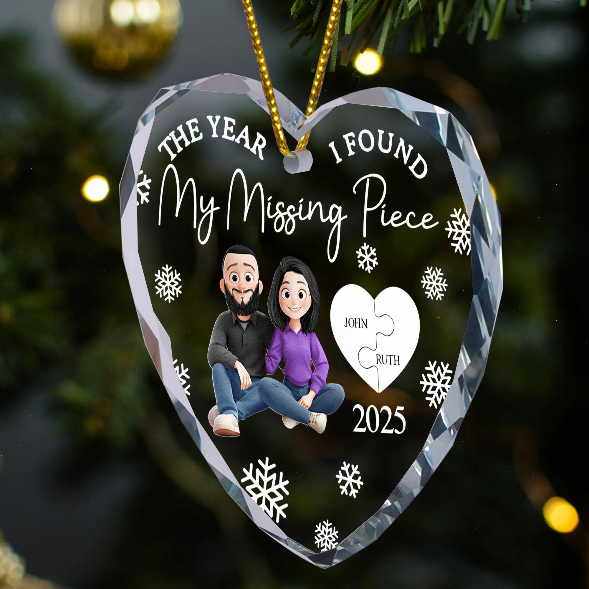 My Missing Piece - Personalized Glass Ornament - Image 8