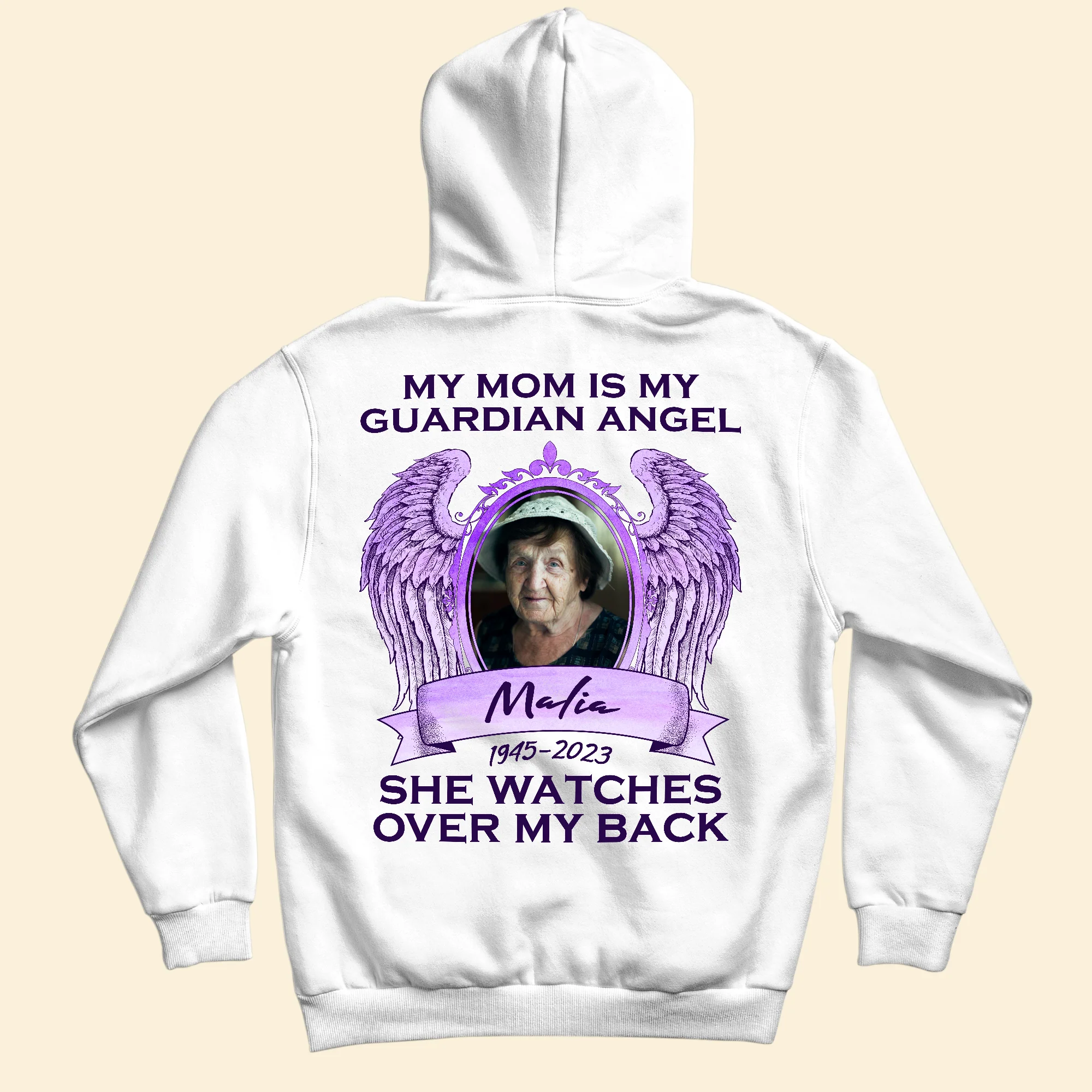 My Mom Is My Guardian Angel - Personalized Photo Back Printed Shirt - Image 5