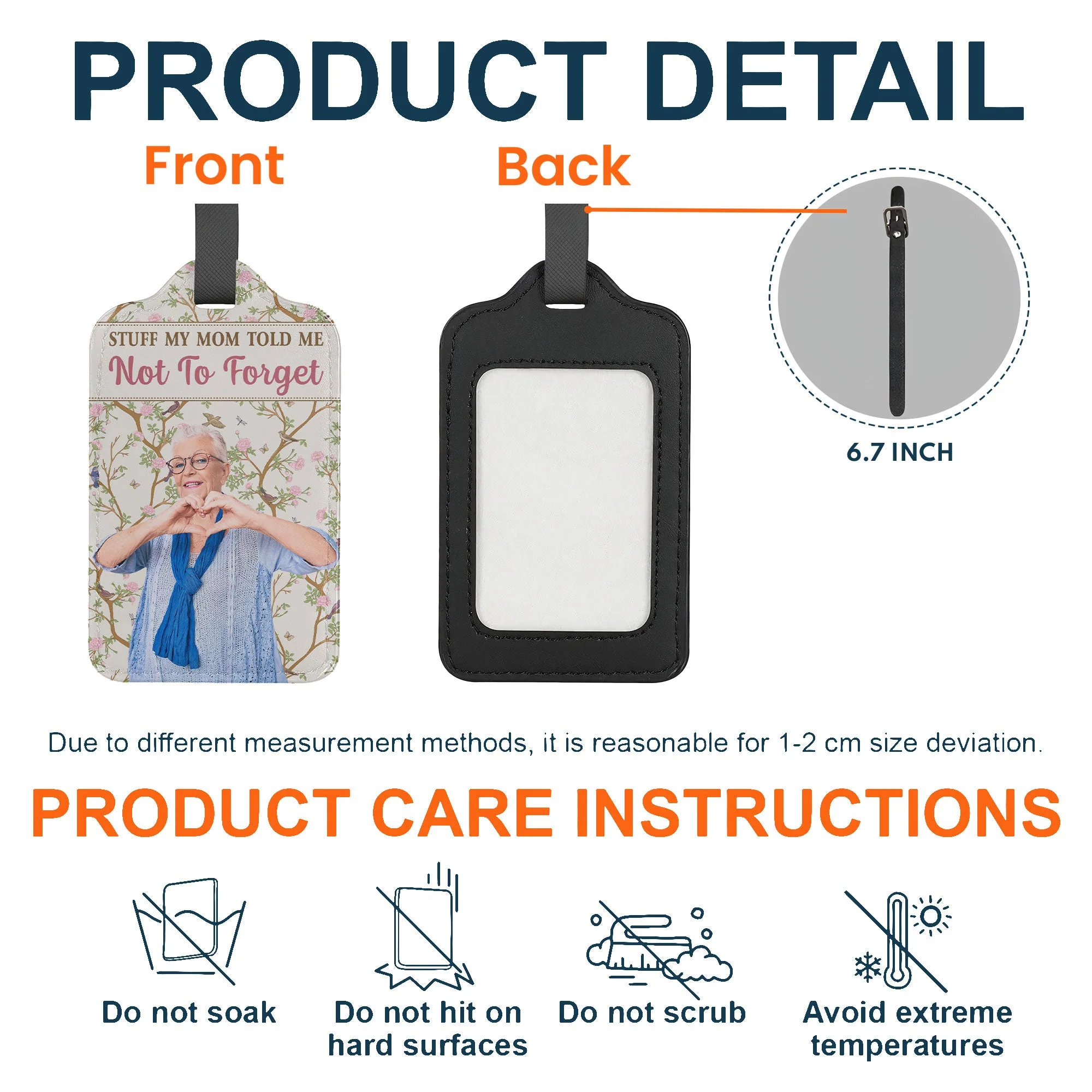 My Mom Told Me Not To Forget - Personalized Luggage Tag - Image 5