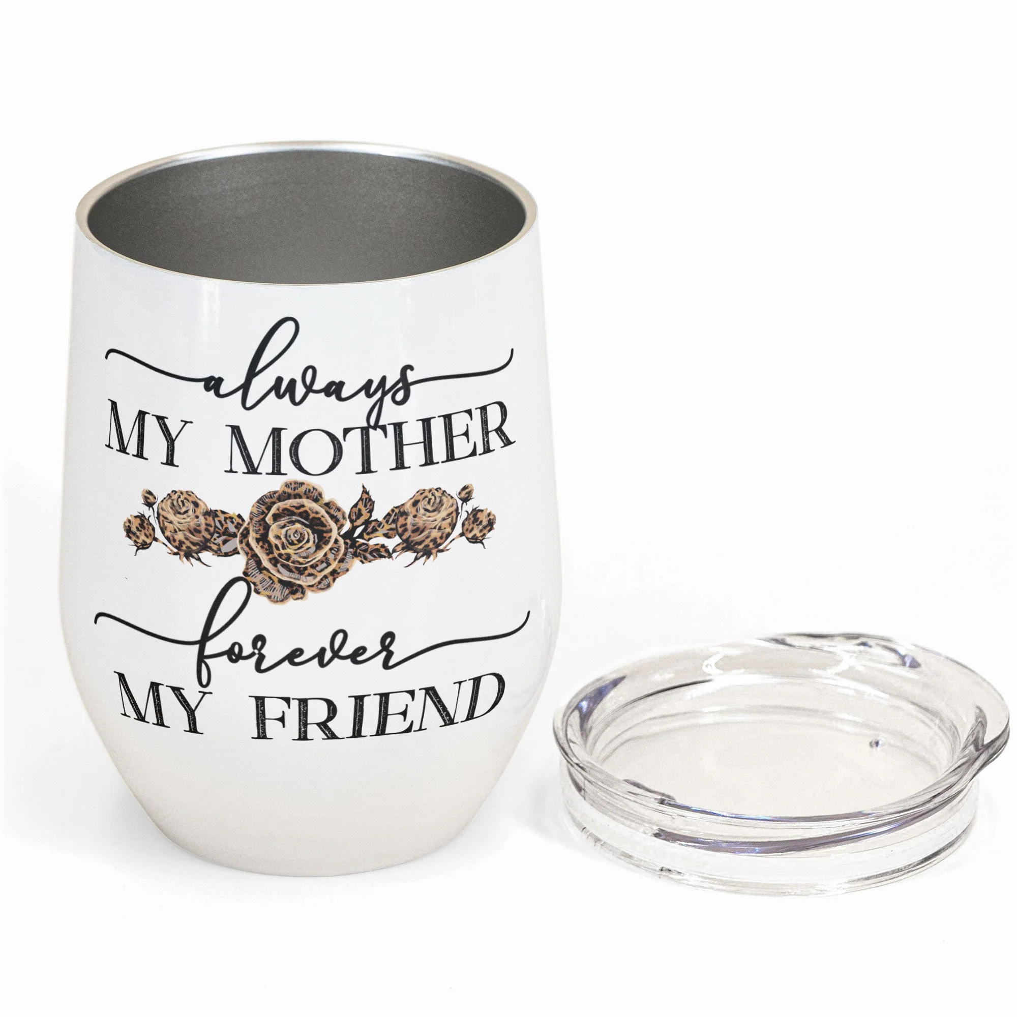 My Mother My Friend - Personalized Wine Tumbler - Birthday Gift Mother's Day Gift For Mom, Daughters, Siblings - Image 3