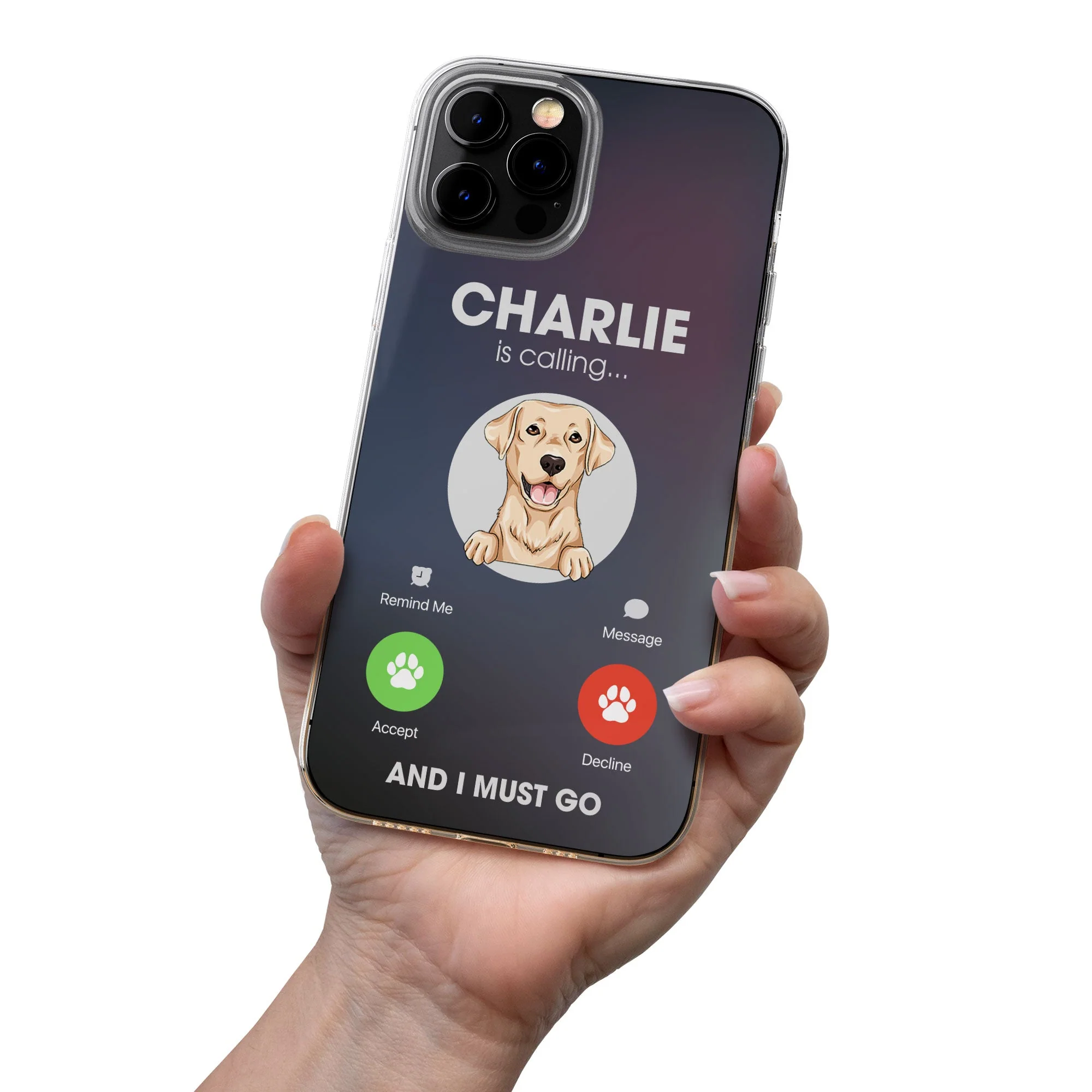 My Pet Is Calling And I Must Go - Personalized Clear Phone Case - Image 4