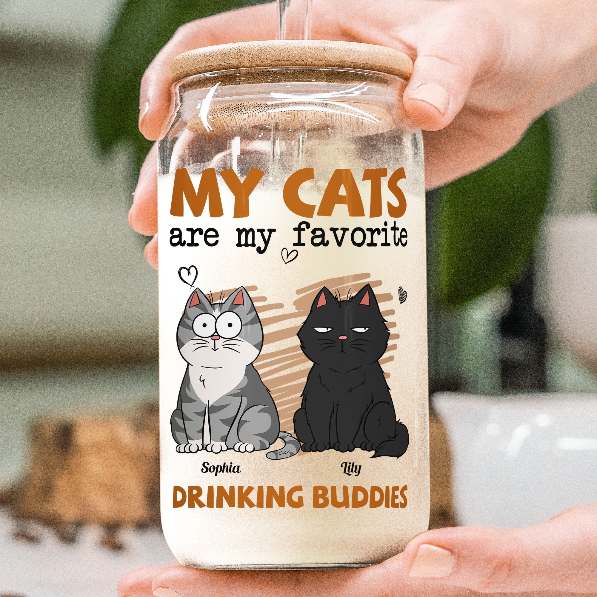 My Pets Are My Favorite Drinking Buddies - Personalized Clear Glass Cup - Image 2