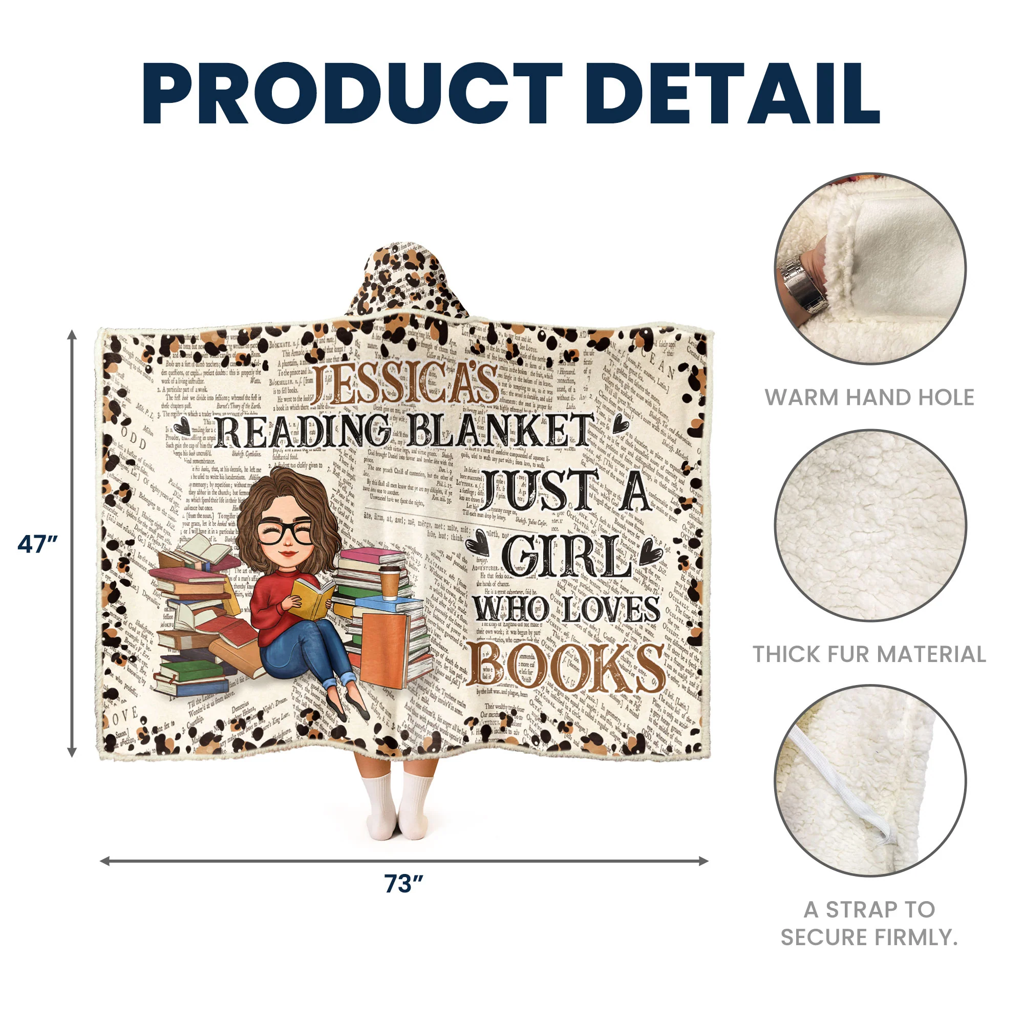 My Reading Blanket - Personalized Wearable Blanket Hoodie - Image 6