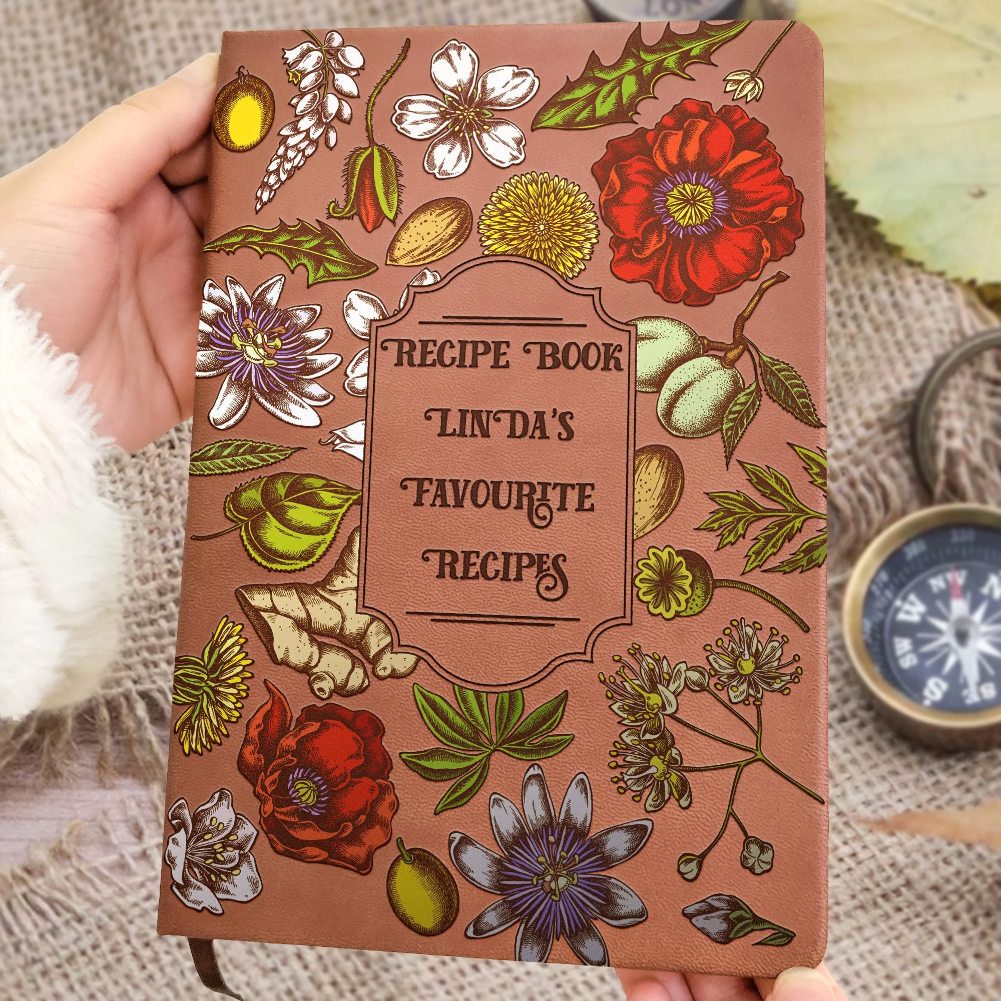 My Recipe Book Gift For Cook Lovers - Personalized Leather Journal - Image 2