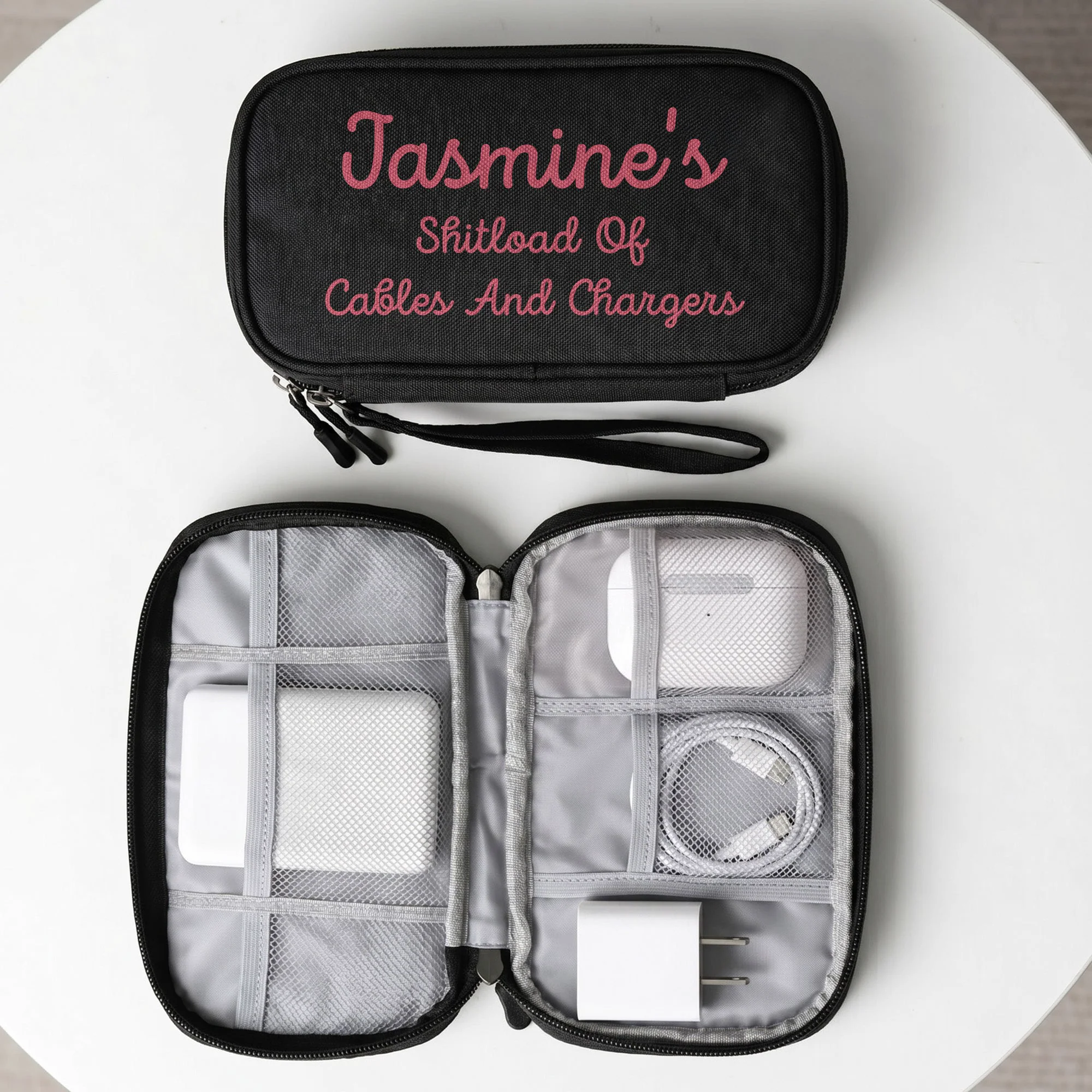 My Sh!tload Of Cables And Chargers - Personalized Cable Bag - Image 2