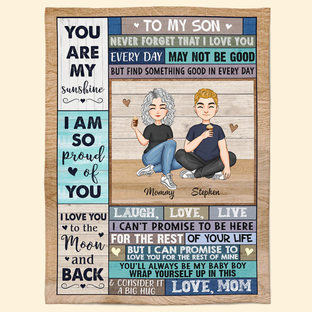 Son I Love You To The Moon And Back - Personalized Son Blanket - Image 7