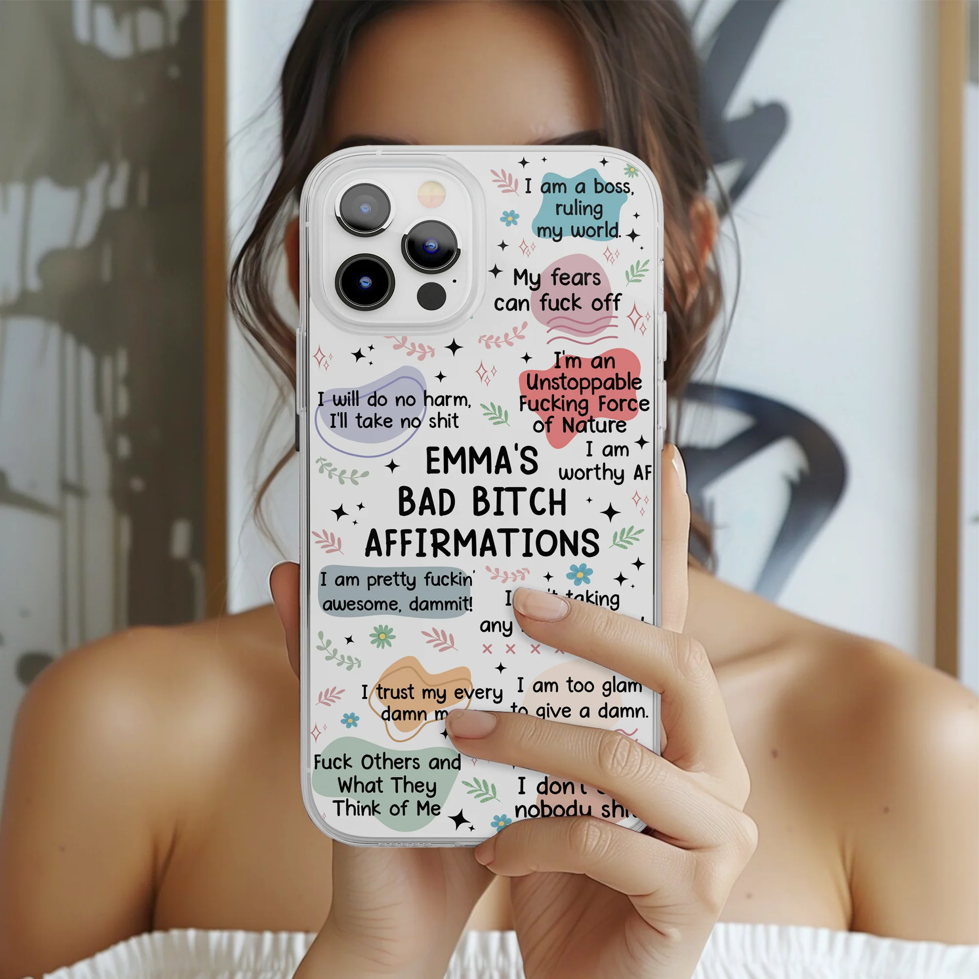 My Swear Affirmations - Self Gift, Gifts For Daughter, Friends - Personalized Clear Phone Case - Image 2