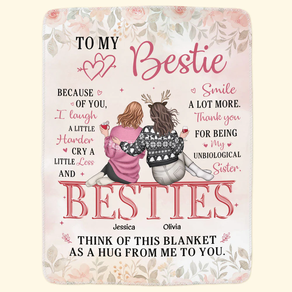 My Unbiological Sister Think Of This Blanket As A Hug - Personalized Blanket - Image 5