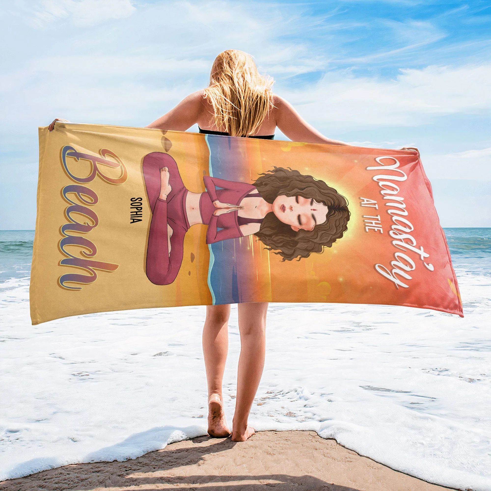 Namast'ay At The Beach - Personalized Beach Towel - Image 5