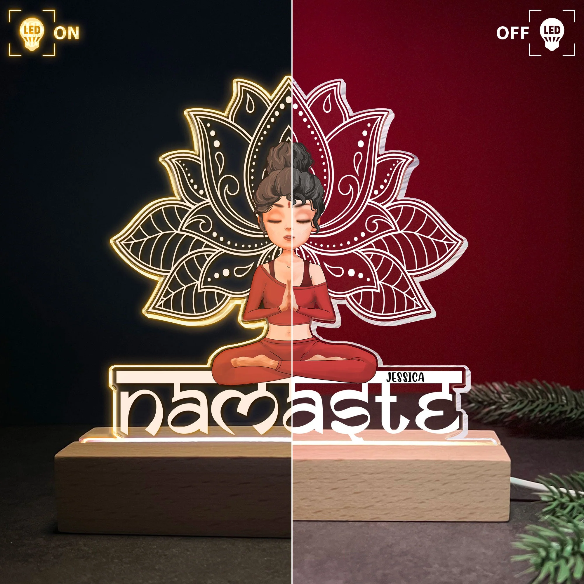 Namaste 2 - Personalized LED Light - Image 2