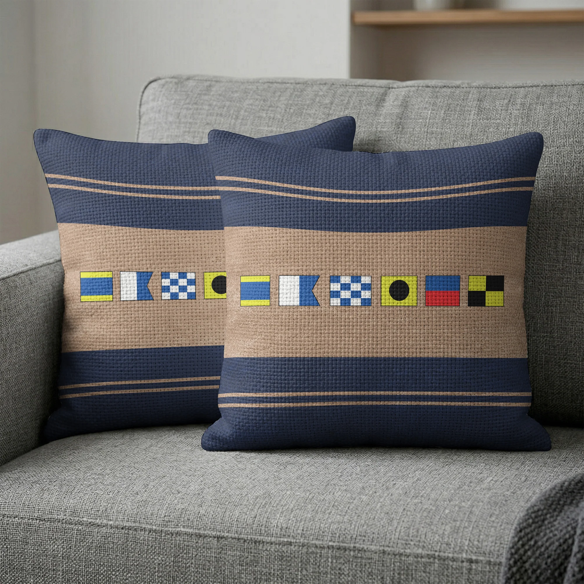 Name In Nautical Flags - Personalized Pillow Cover - Image 2