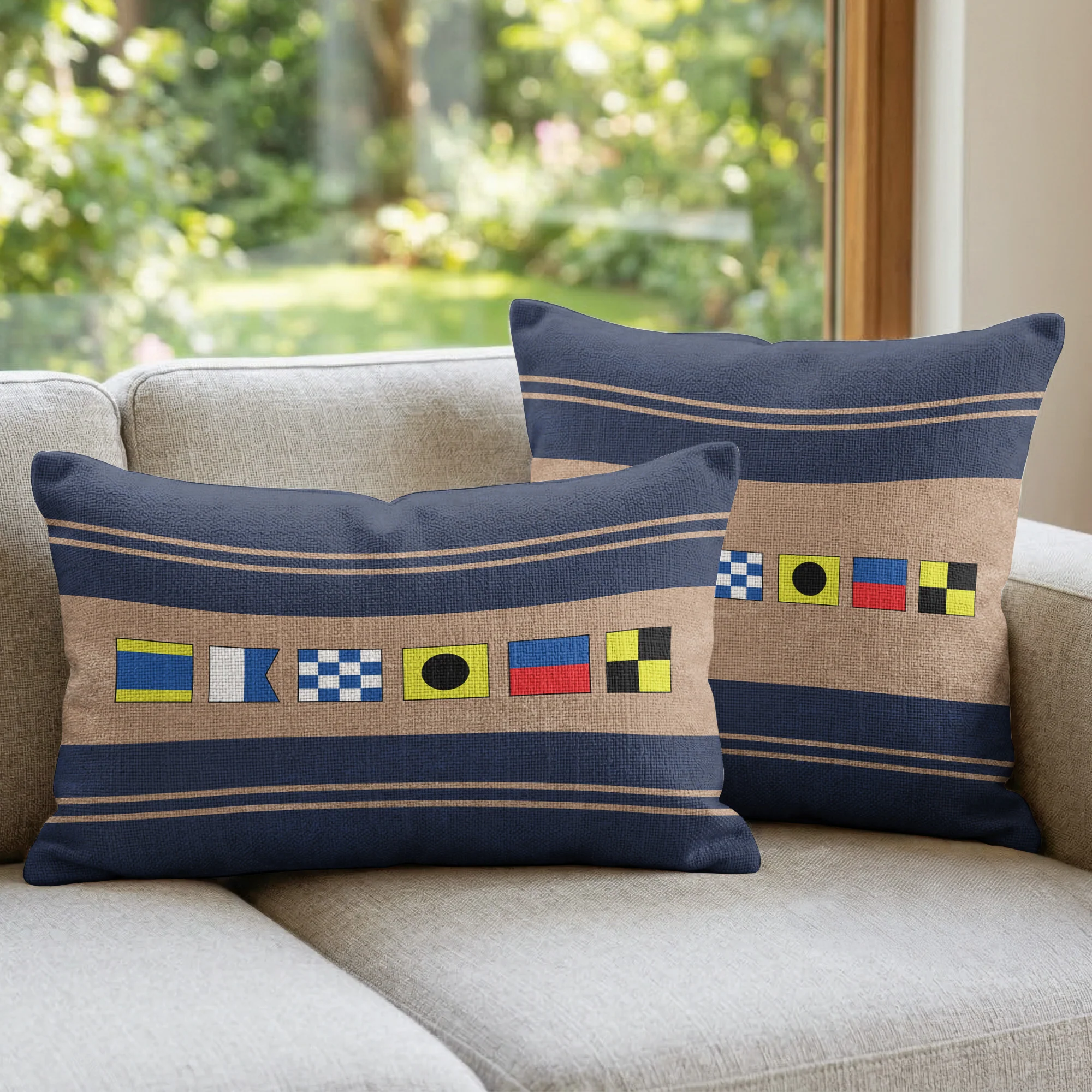 Name In Nautical Flags - Personalized Pillow Cover - Image 3