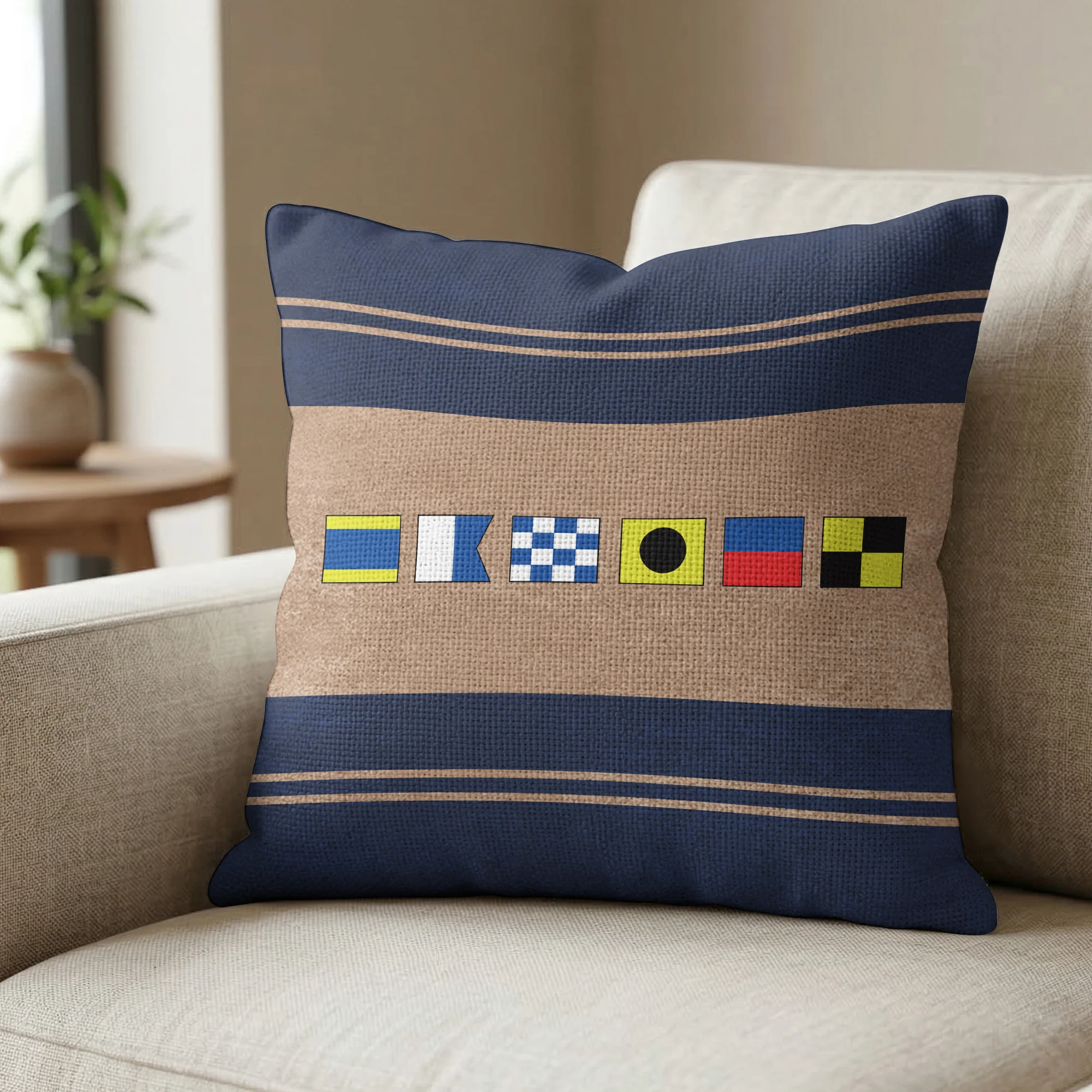 Name In Nautical Flags - Personalized Pillow Cover - Image 5