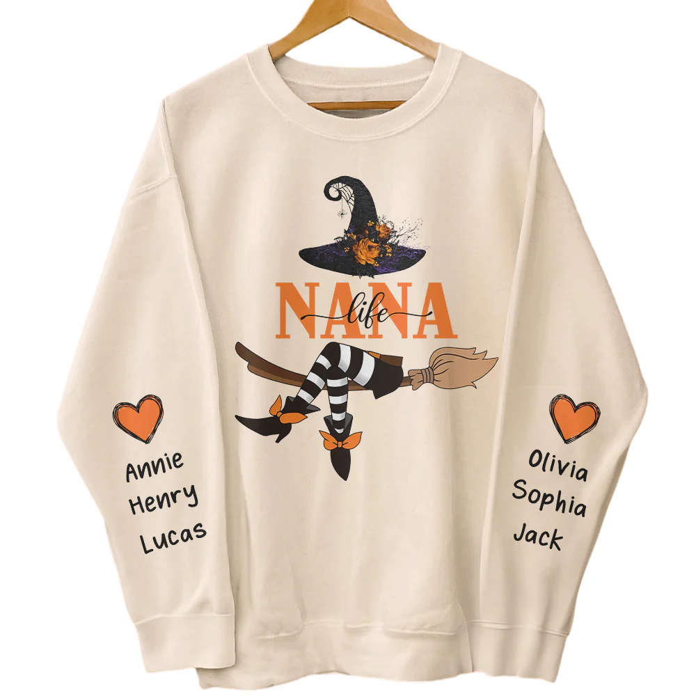 Nana Life Witch - Halloween Gift With Custom Kids Names - Up To 12 Names - Personalized Sweatshirt - Image 3