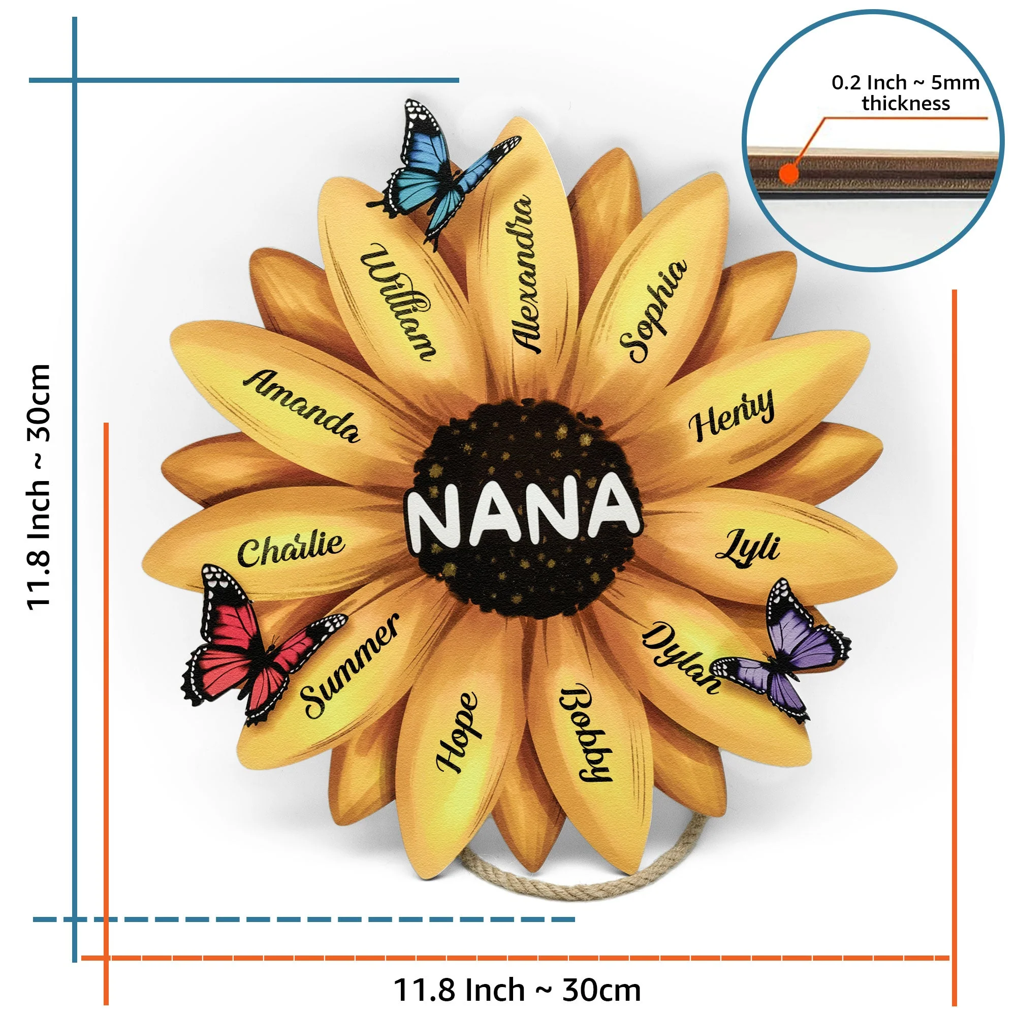 Nana Sunflower - Personalized Wood Sign - Image 3