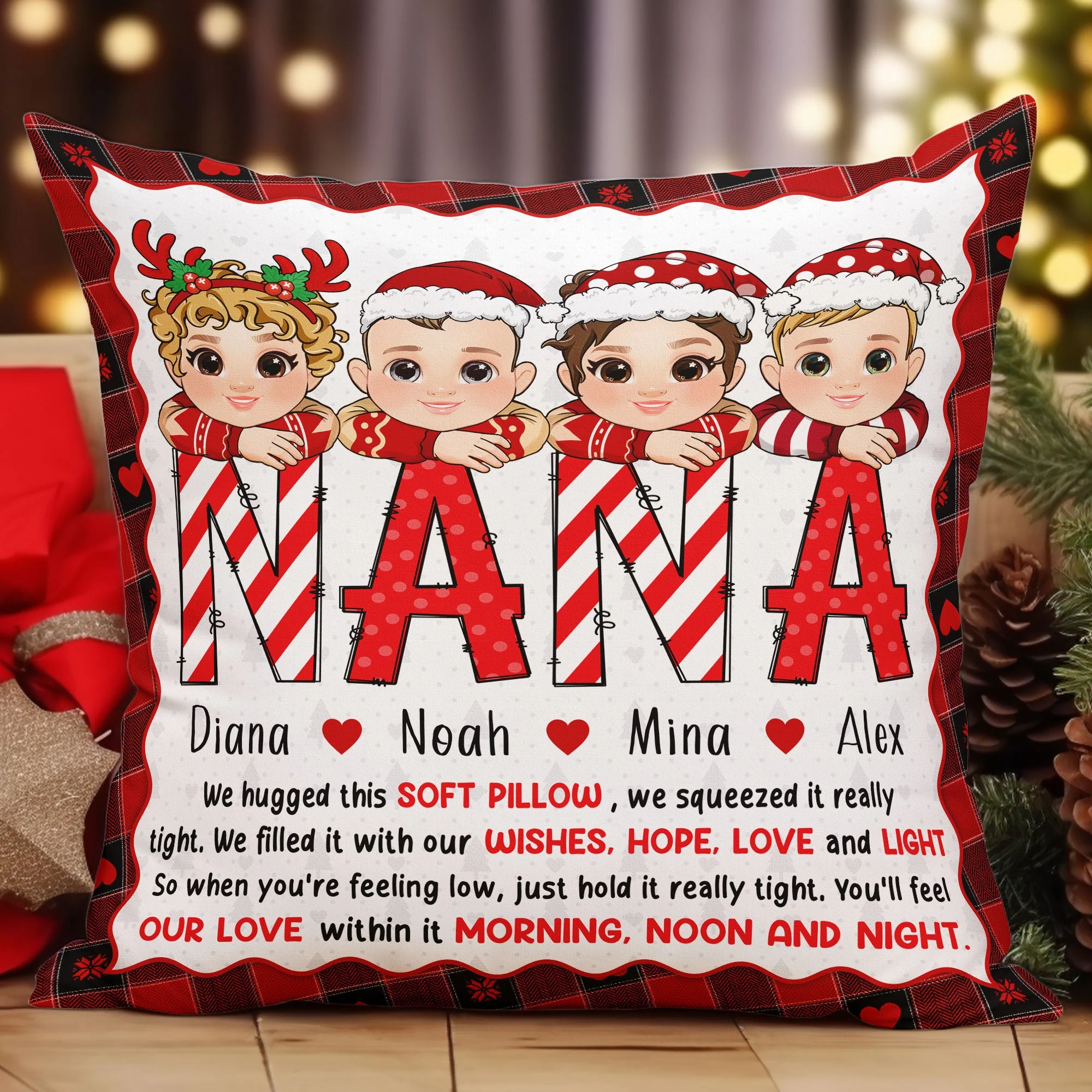 Nana We Hugged This Soft Pillow - Personalized Pillow (Insert Included) - Image 2