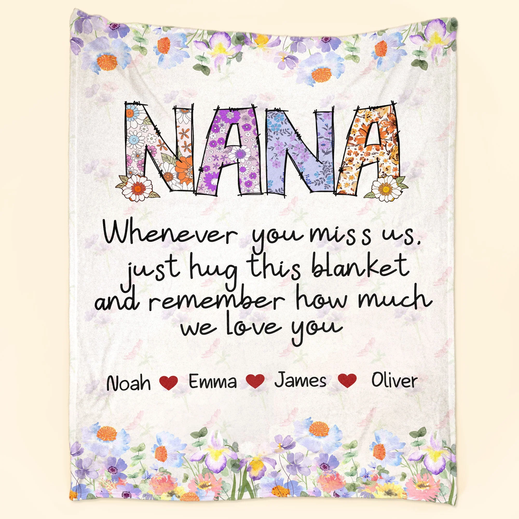 Nana, Whenever You Miss Us - Personalized Blanket - Image 2