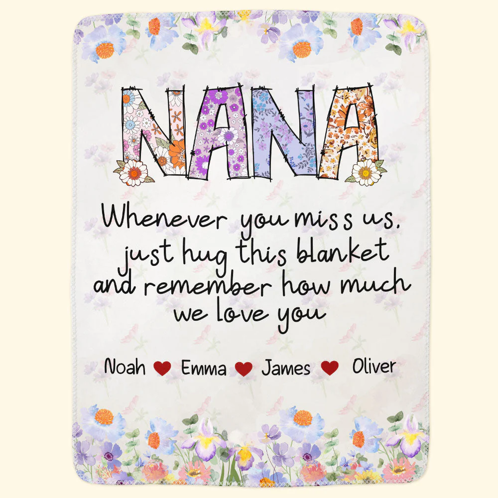 Nana, Whenever You Miss Us - Personalized Blanket - Image 4