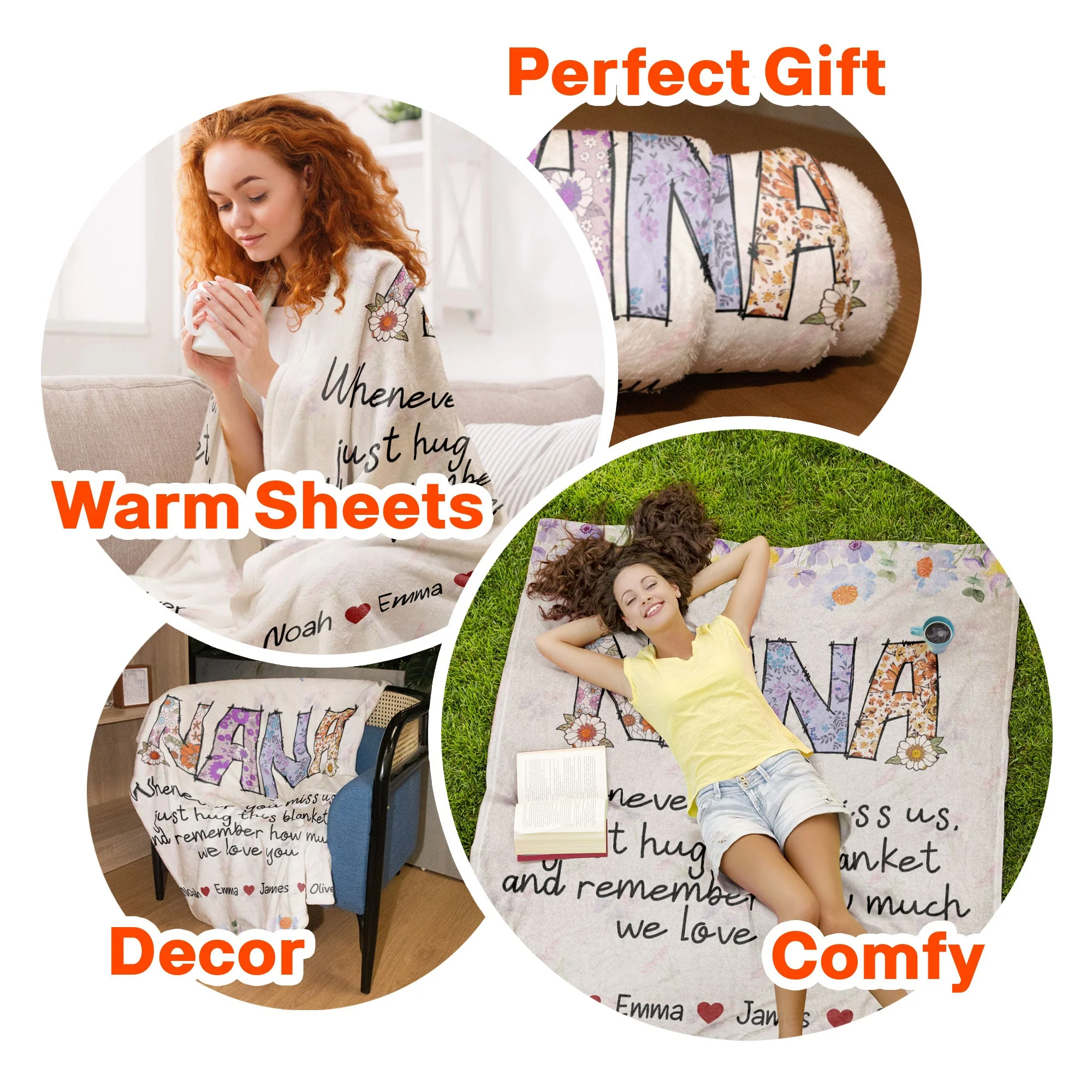 Nana, Whenever You Miss Us - Personalized Blanket - Image 7