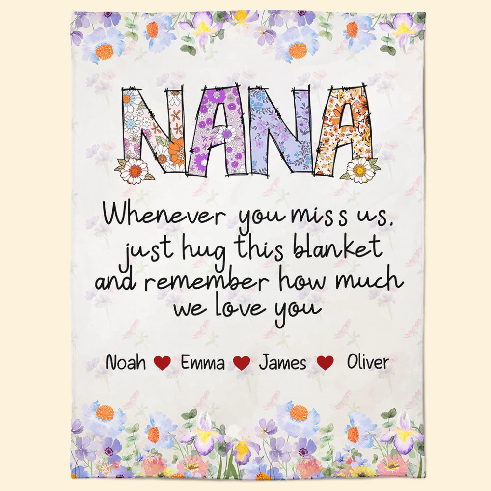 Nana, Whenever You Miss Us - Personalized Blanket - Image 8