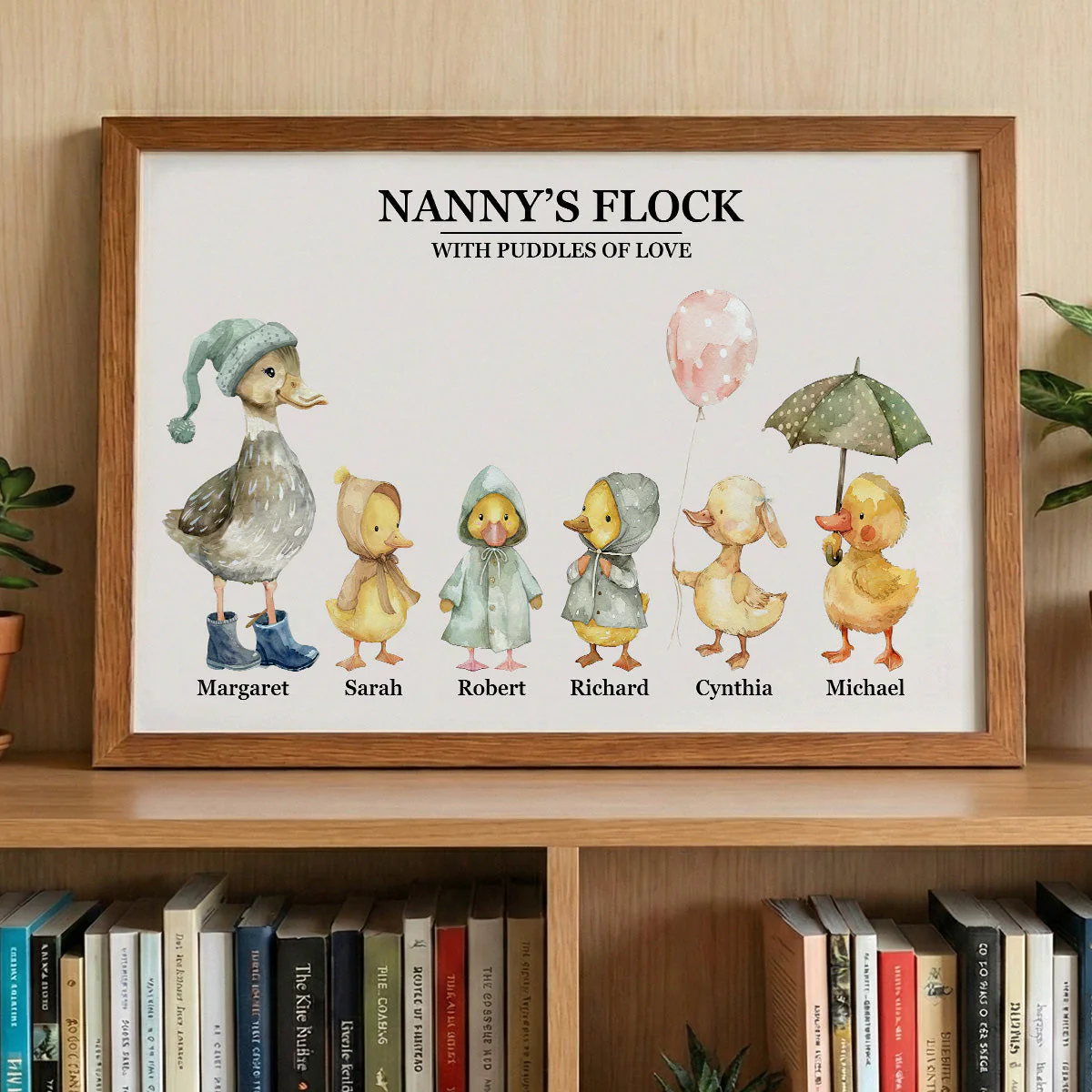 Nanny & Grandad's Flock With Puddles Of Love - Personalized Poster - Image 3