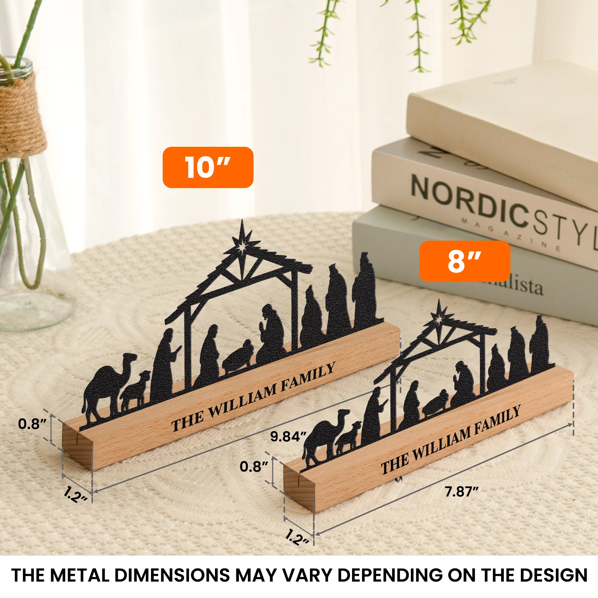 Nativity Scene For Christmas Decorations - Personalized Metal Desk Silhouette Sculpture - Image 2