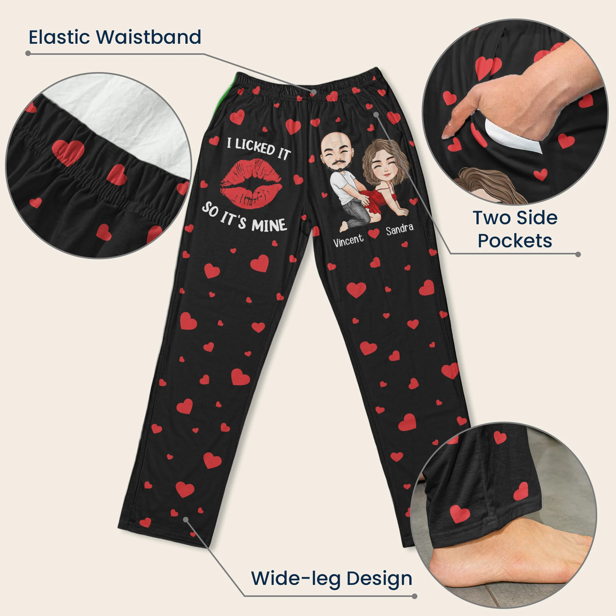 Naughty Couple I Licked It So It's Mine - Personalized Lounge Pants - Image 4