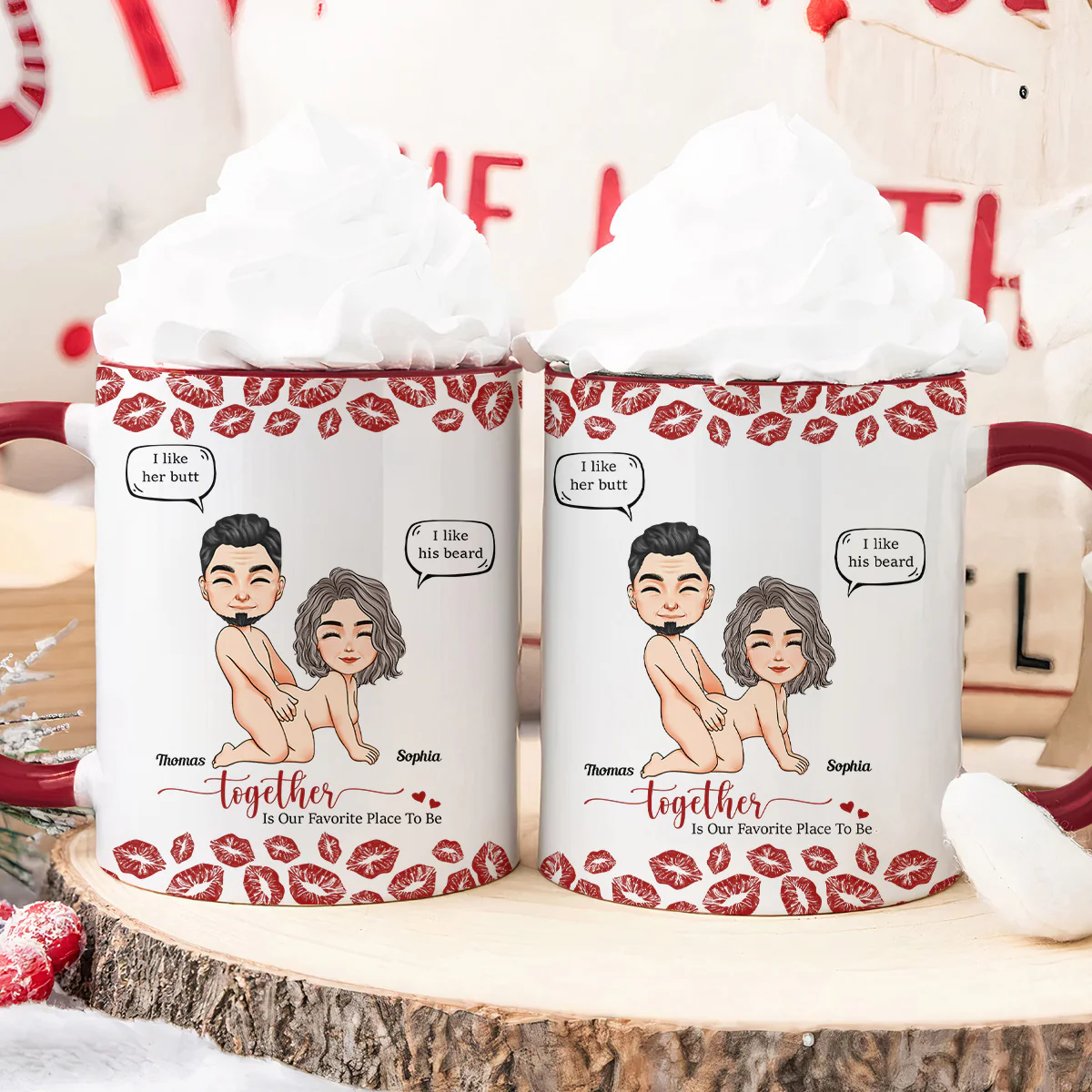 Naughty Couple Together Is Our Favorite Place To Be - Personalized Accent Mug - Image 3